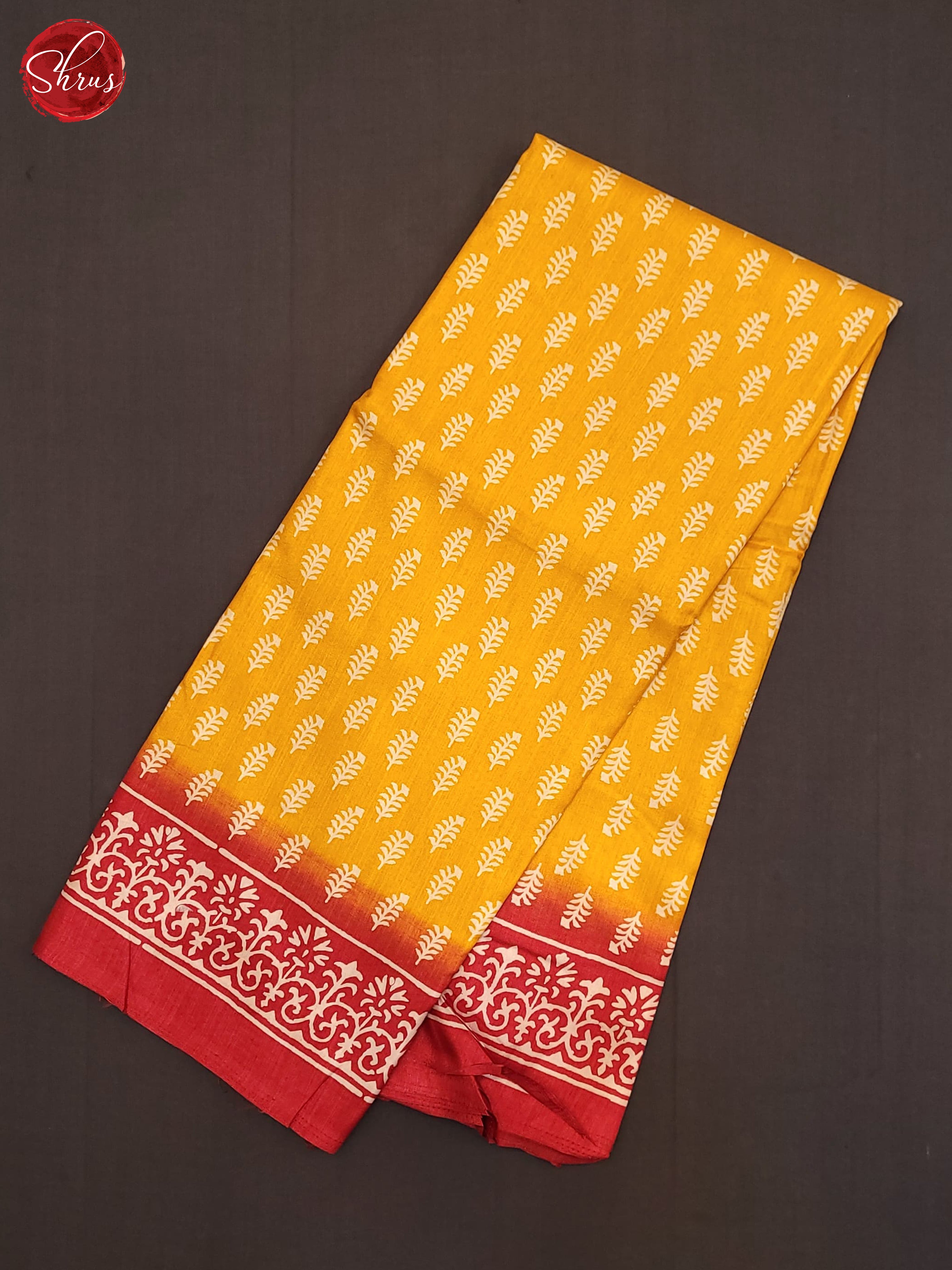 Yellow & Red- Semi Crepe Saree - Shop on ShrusEternity.com