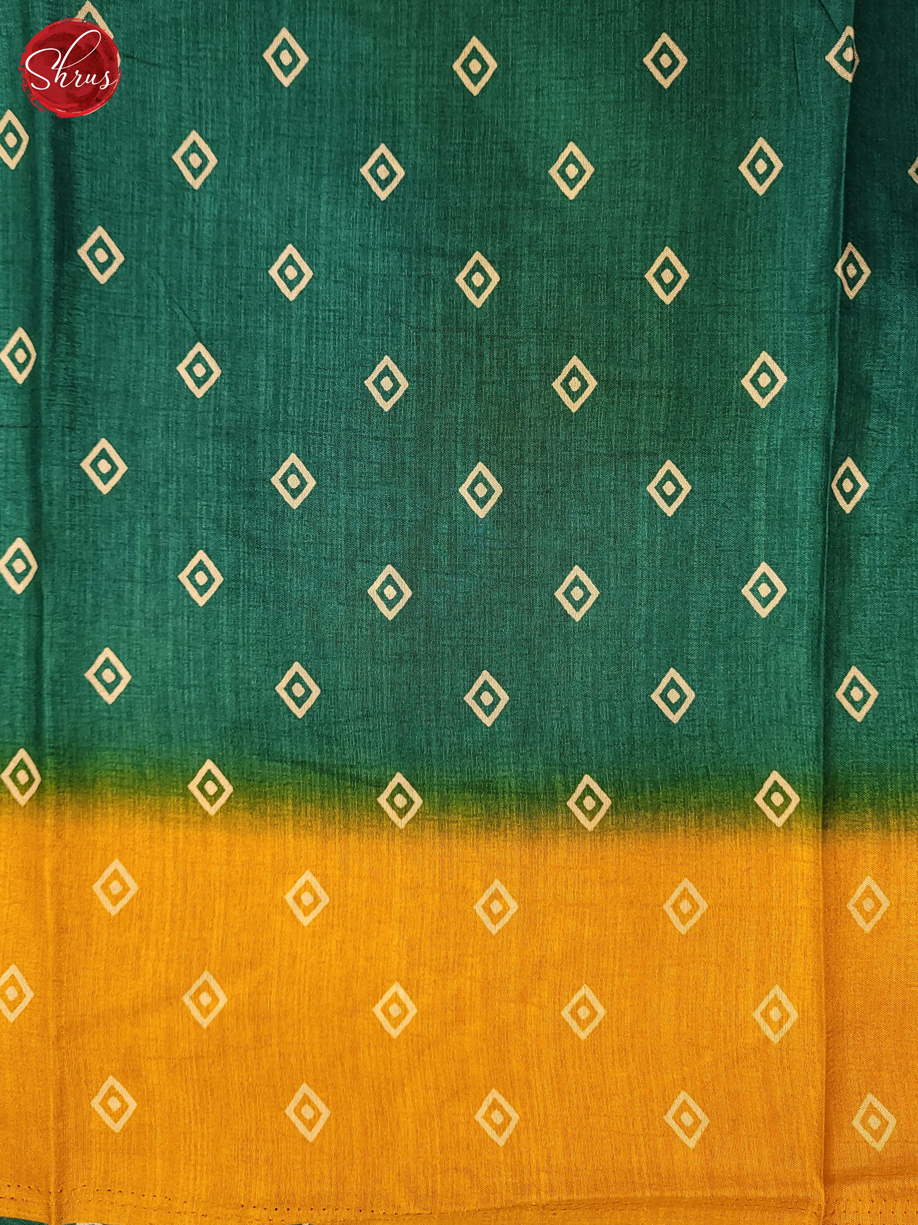 Green & Yellow- Semi Crepe Saree - Shop on ShrusEternity.com