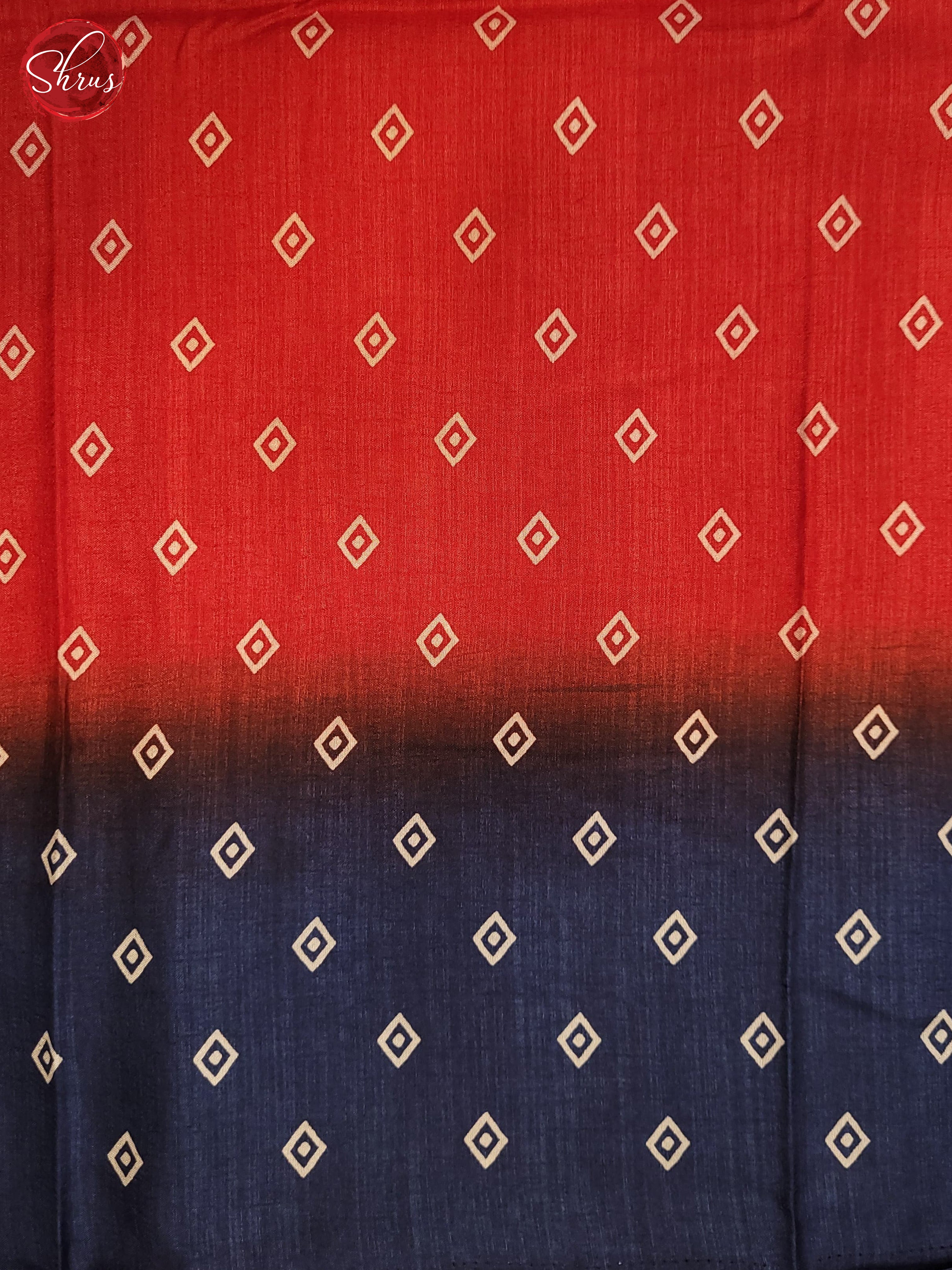 Red & Blue - Semi Crepe Saree - Shop on ShrusEternity.com