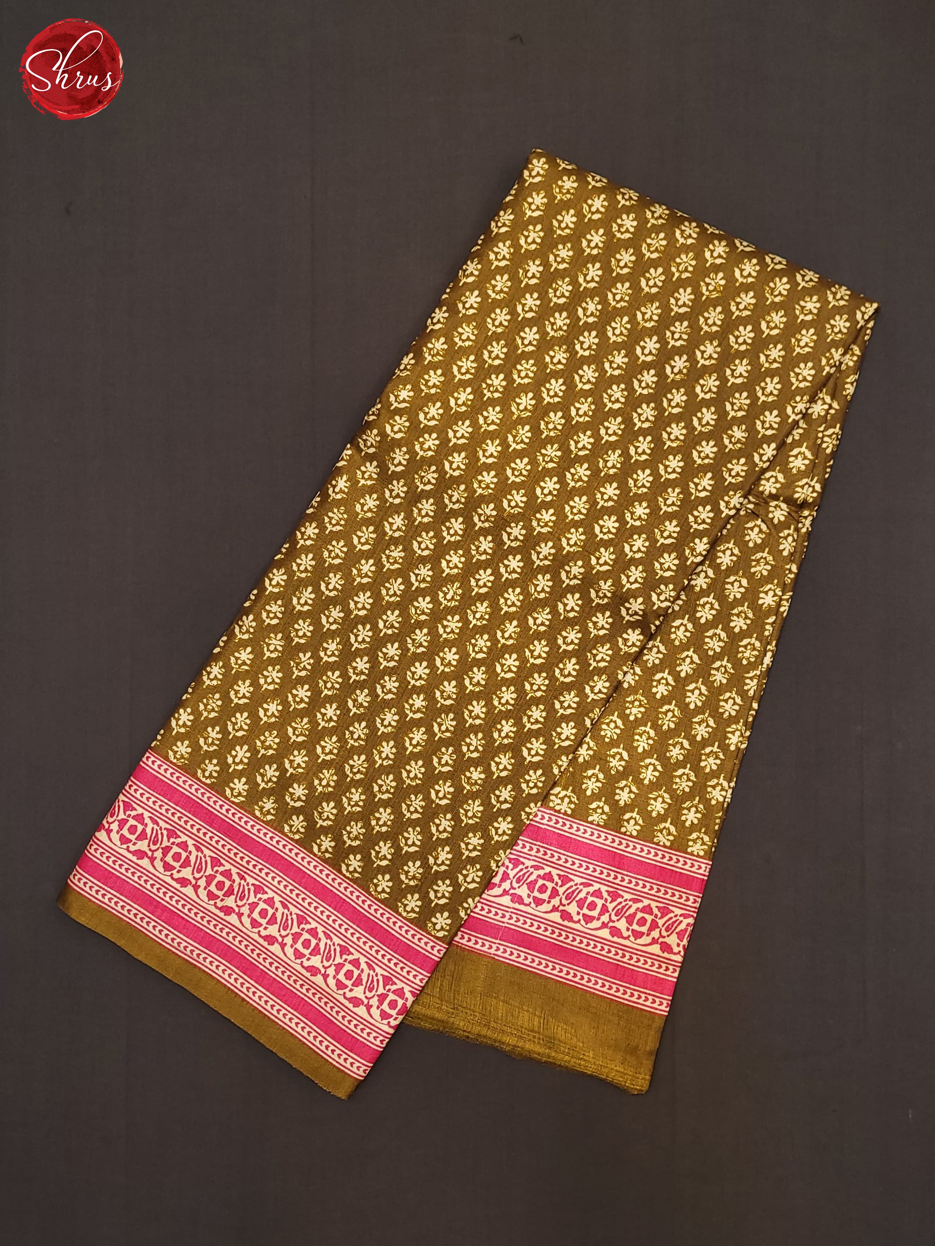 Mehandi Green & Pink - Semi Crepe Saree - Shop on ShrusEternity.com