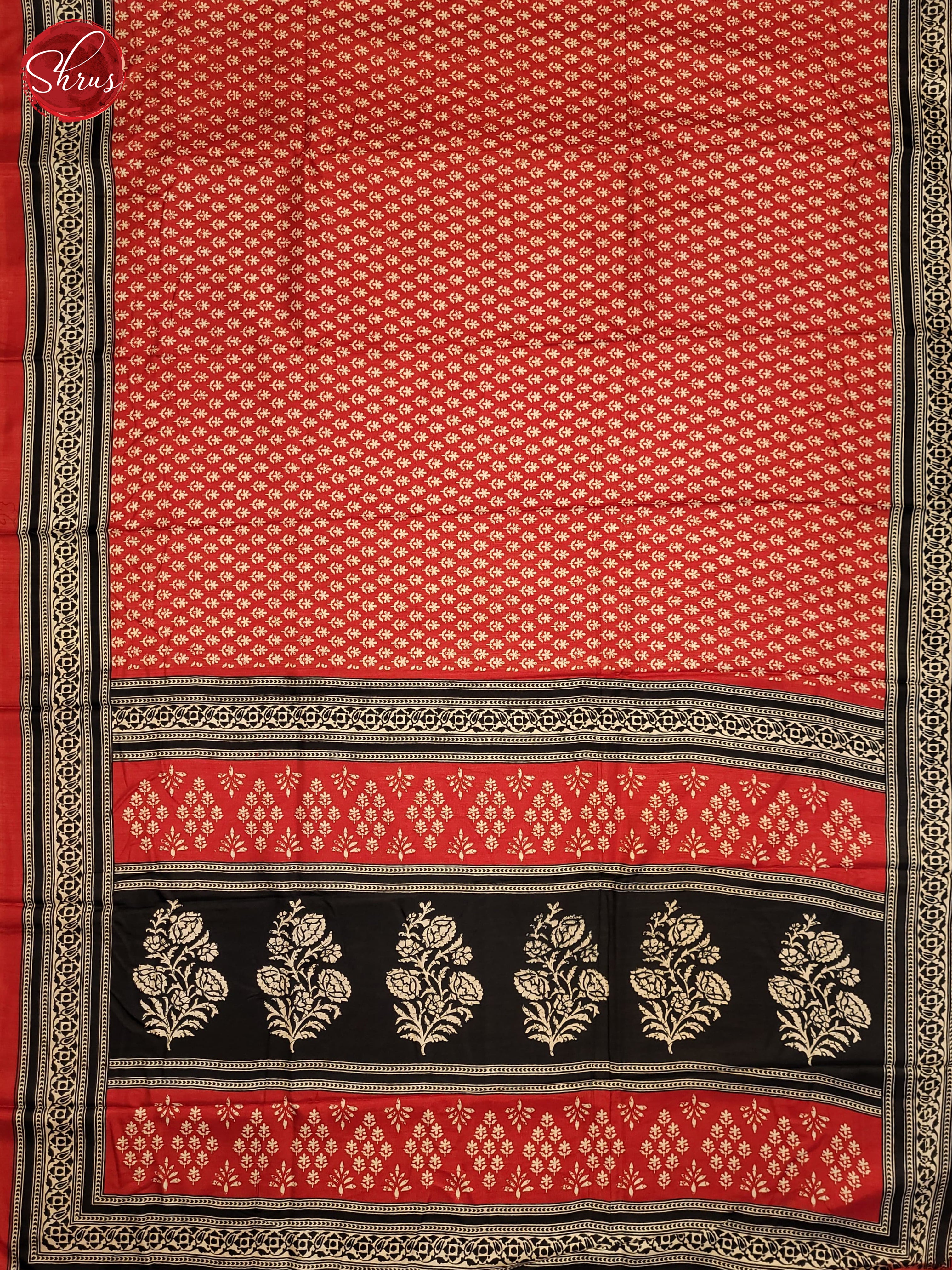 Red & Black - Semi Crepe Saree - Shop on ShrusEternity.com