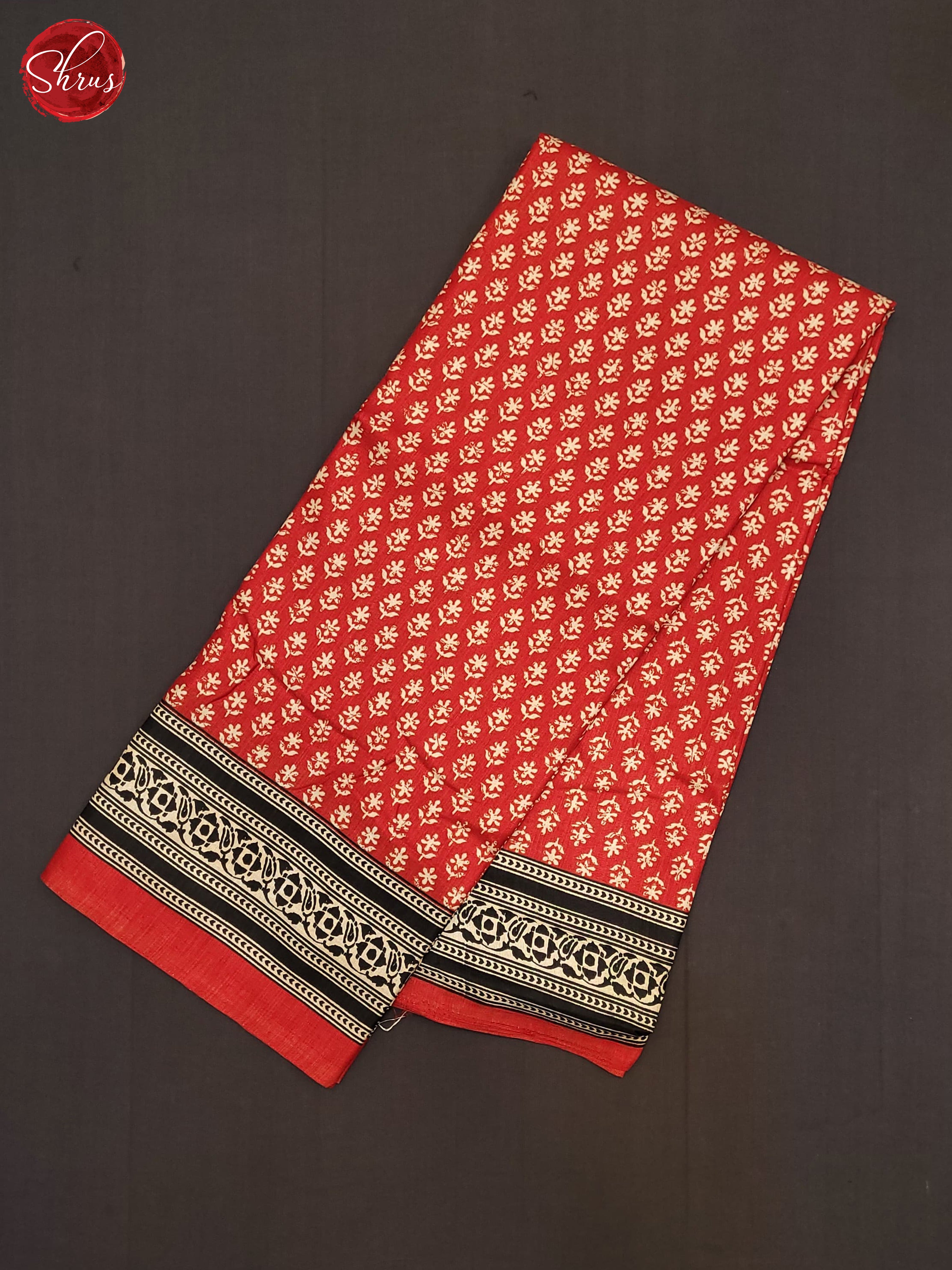 Red & Black - Semi Crepe Saree - Shop on ShrusEternity.com