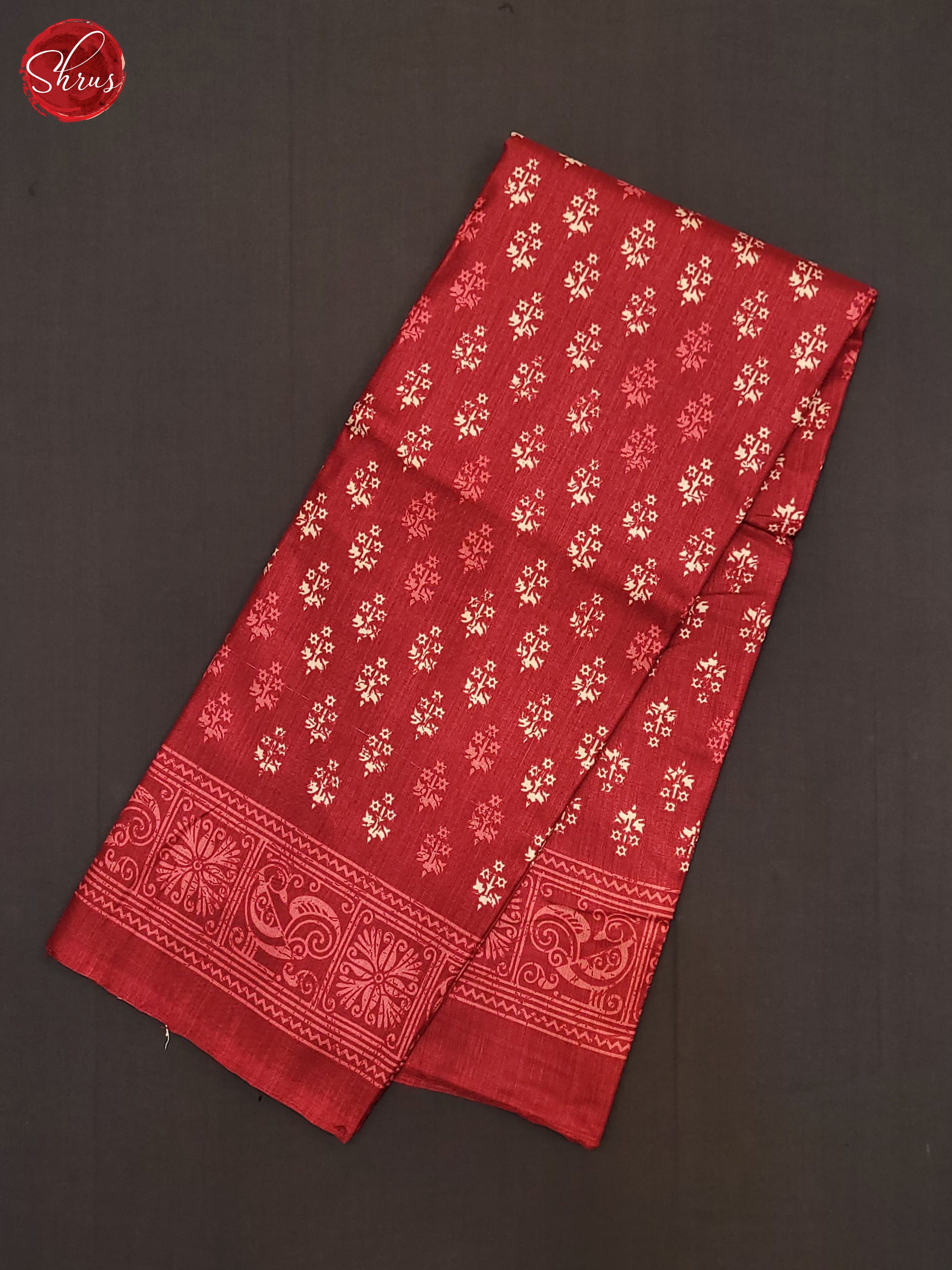 Red(Single Tone) - Semi Crepe Saree - Shop on ShrusEternity.com