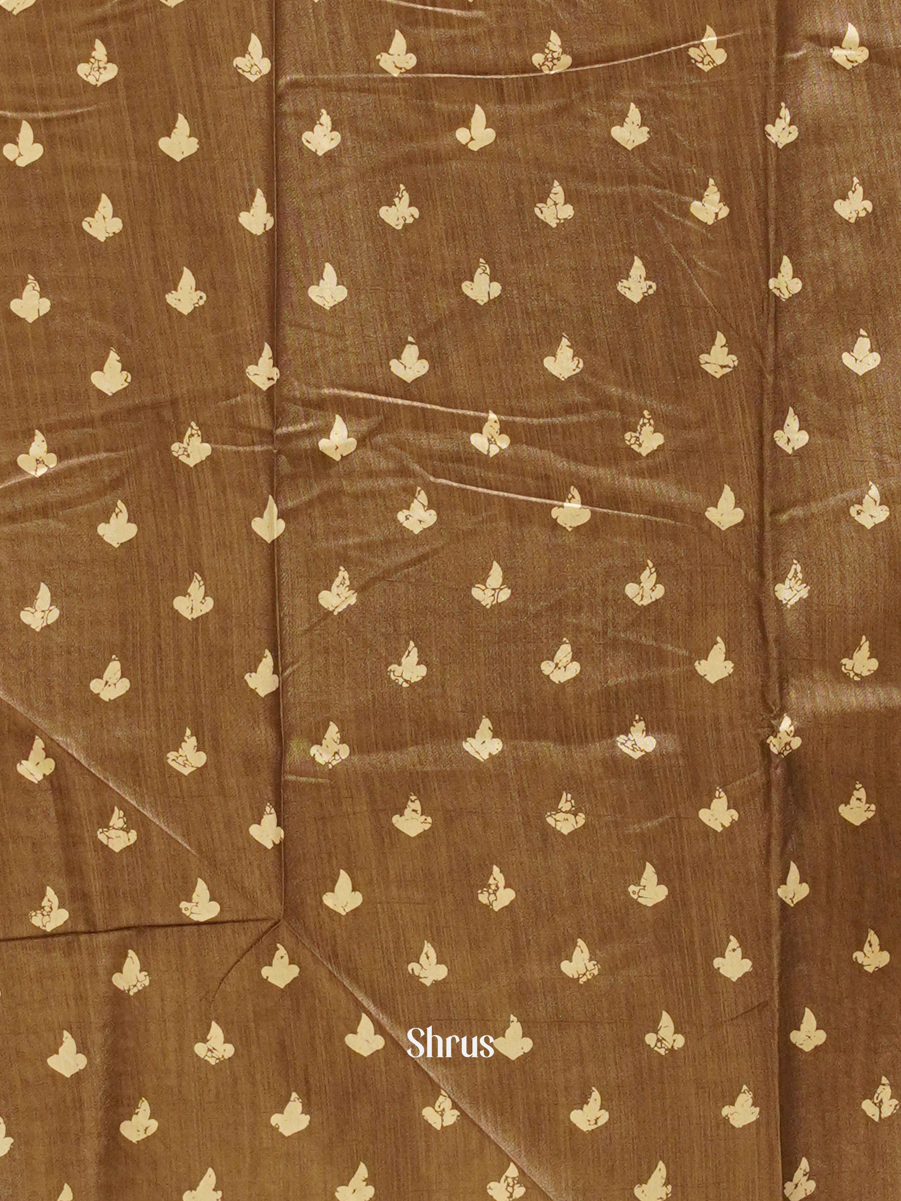 Brown(Single Tone )- Semi Crepe Saree