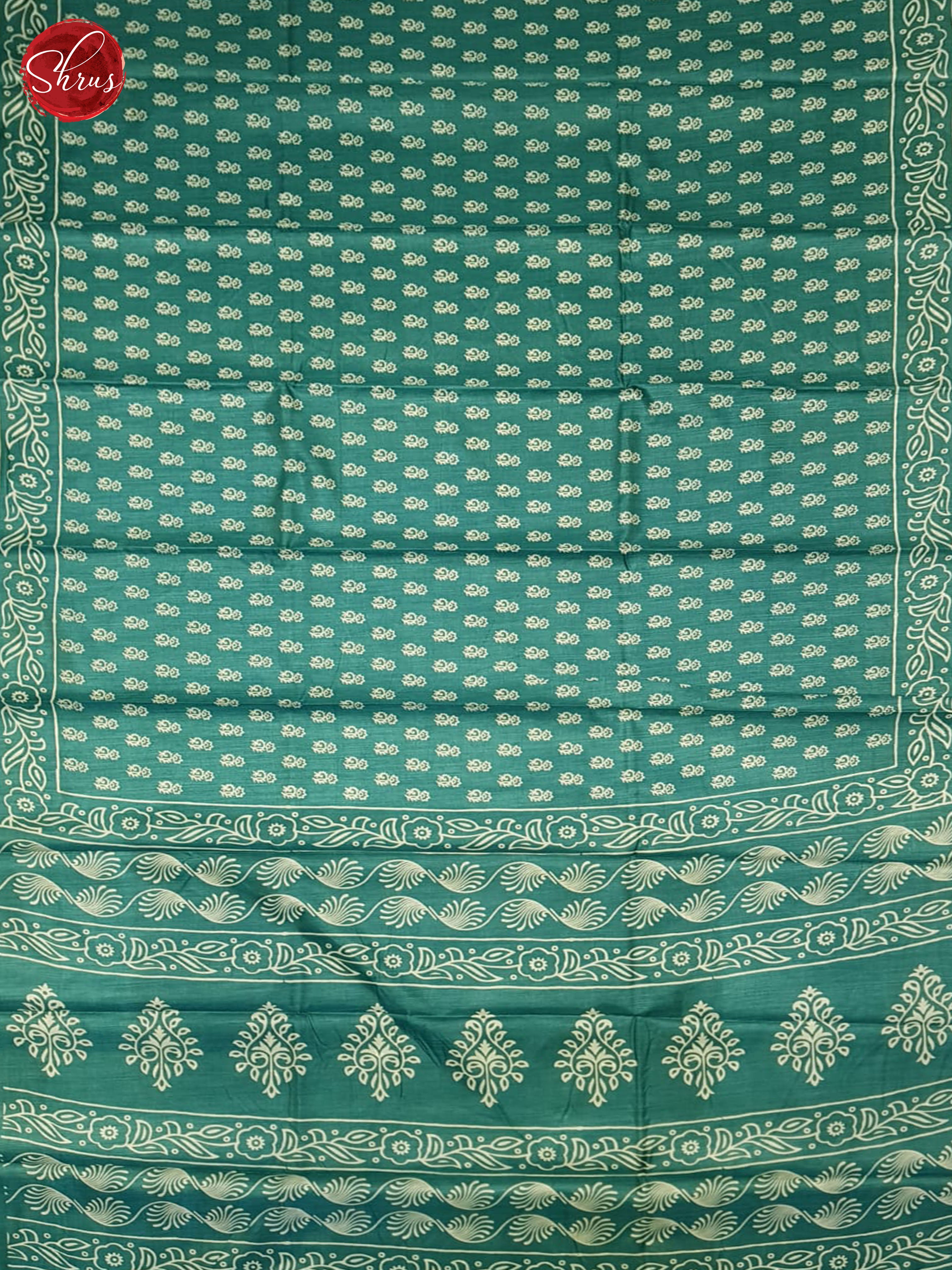 Teal Blue(Single Tone) - Semi crepe Saree - Shop on ShrusEternity.com