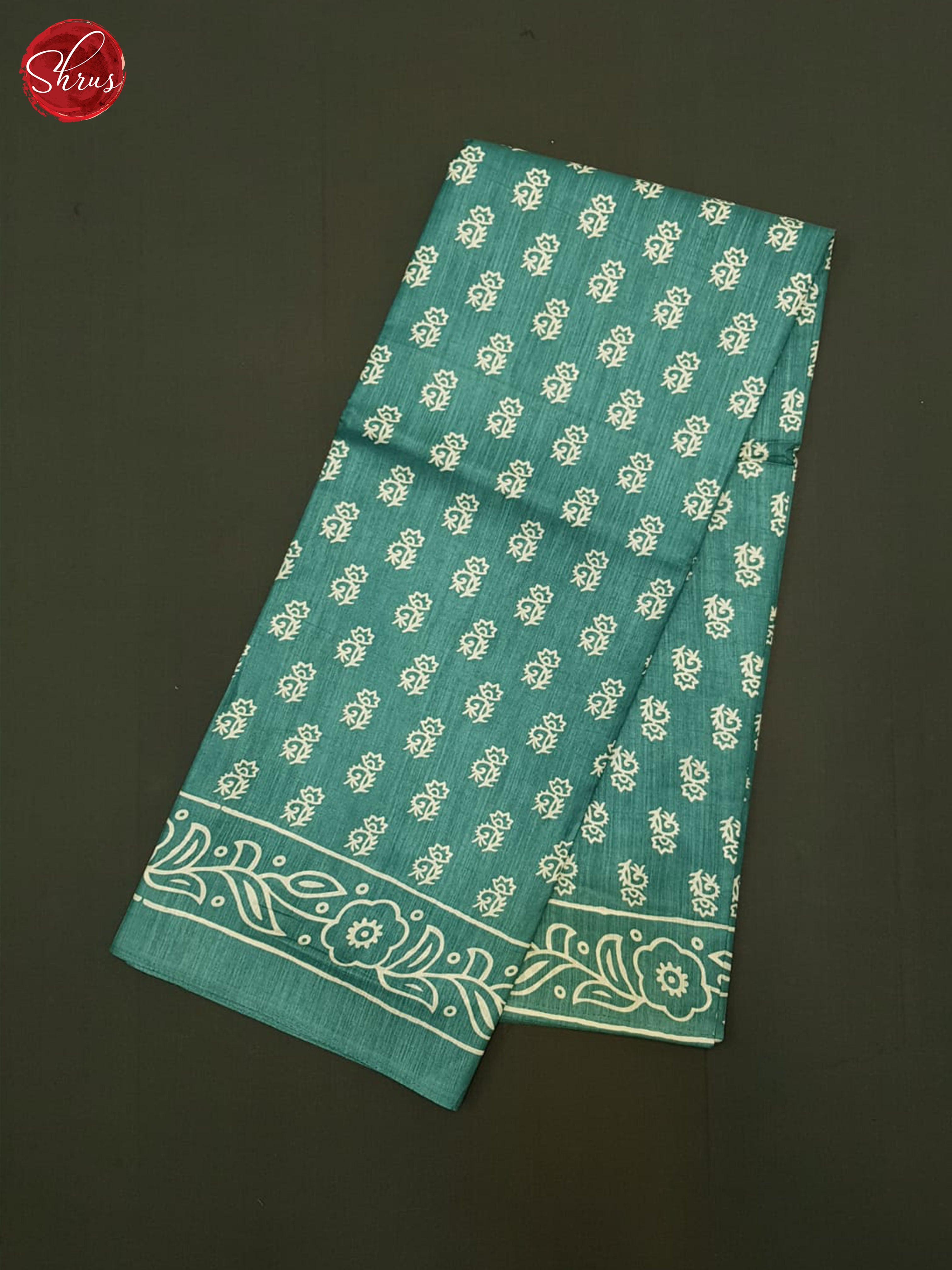 Teal Blue(Single Tone) - Semi crepe Saree - Shop on ShrusEternity.com