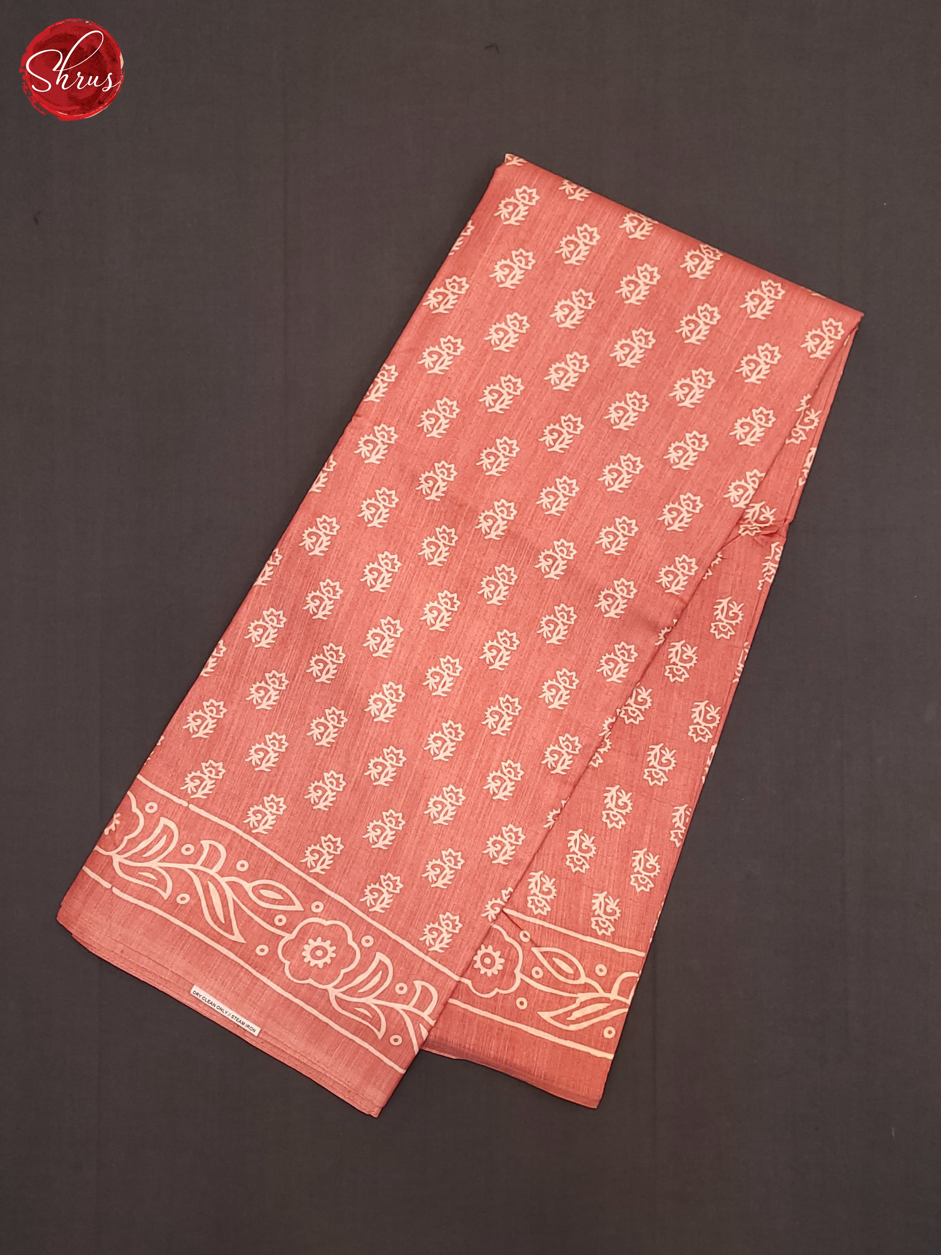 Peachish Pink(Single Tone)  - Semi Crepe Saree - Shop on ShrusEternity.com