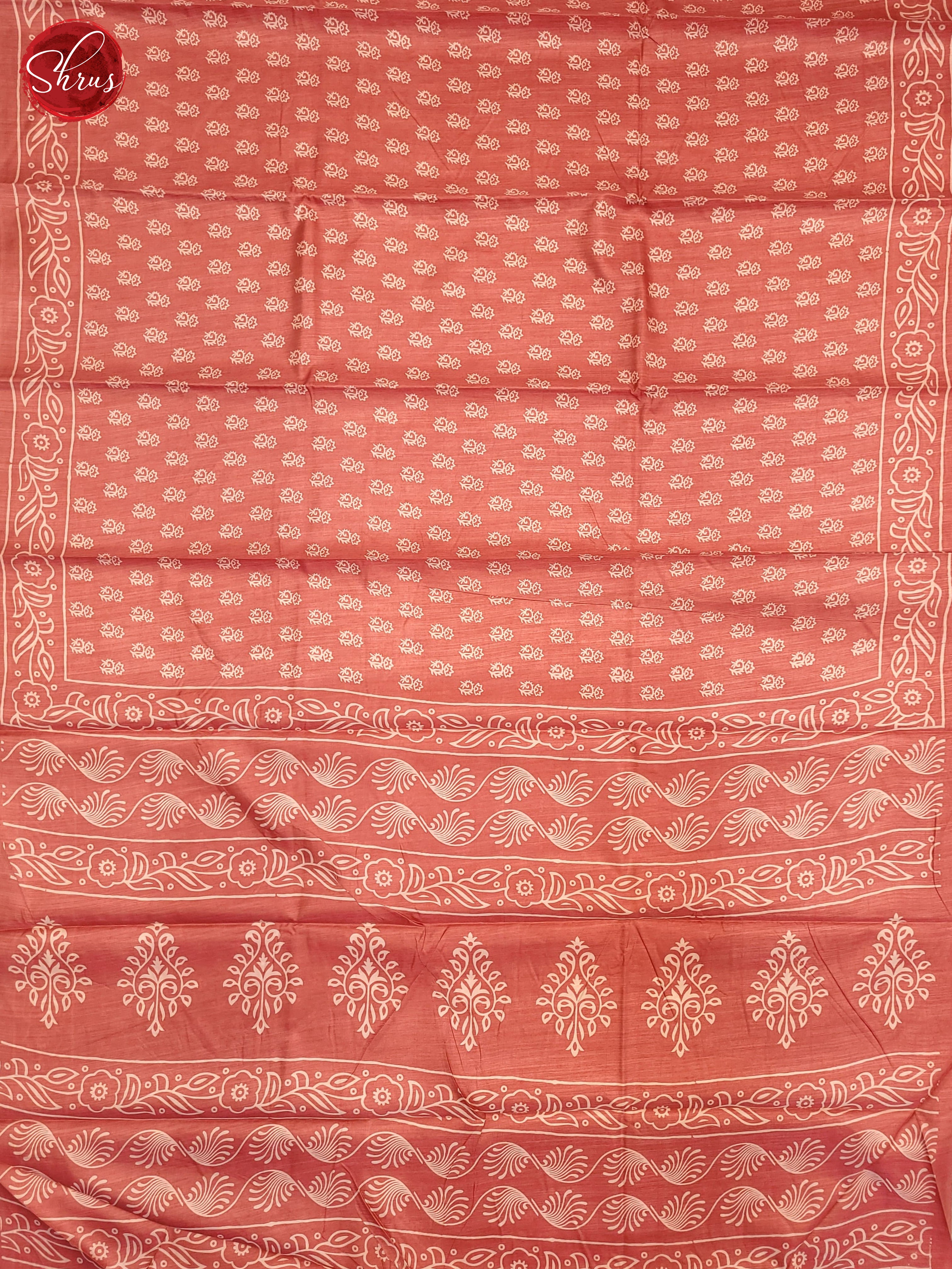 Peachish Pink(Single Tone)  - Semi Crepe Saree - Shop on ShrusEternity.com