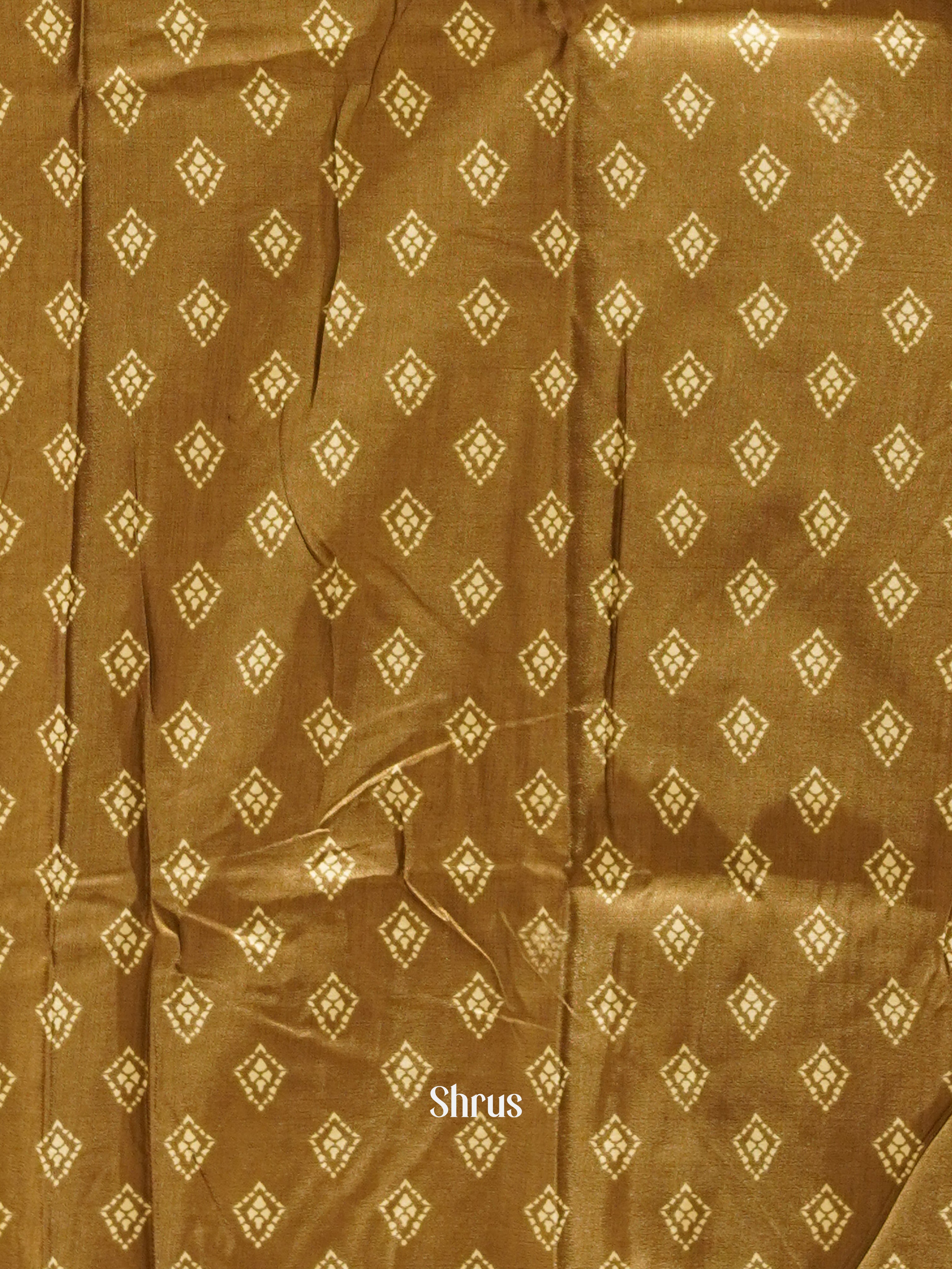 Brown(Single Tone) - Semi Crepe Saree