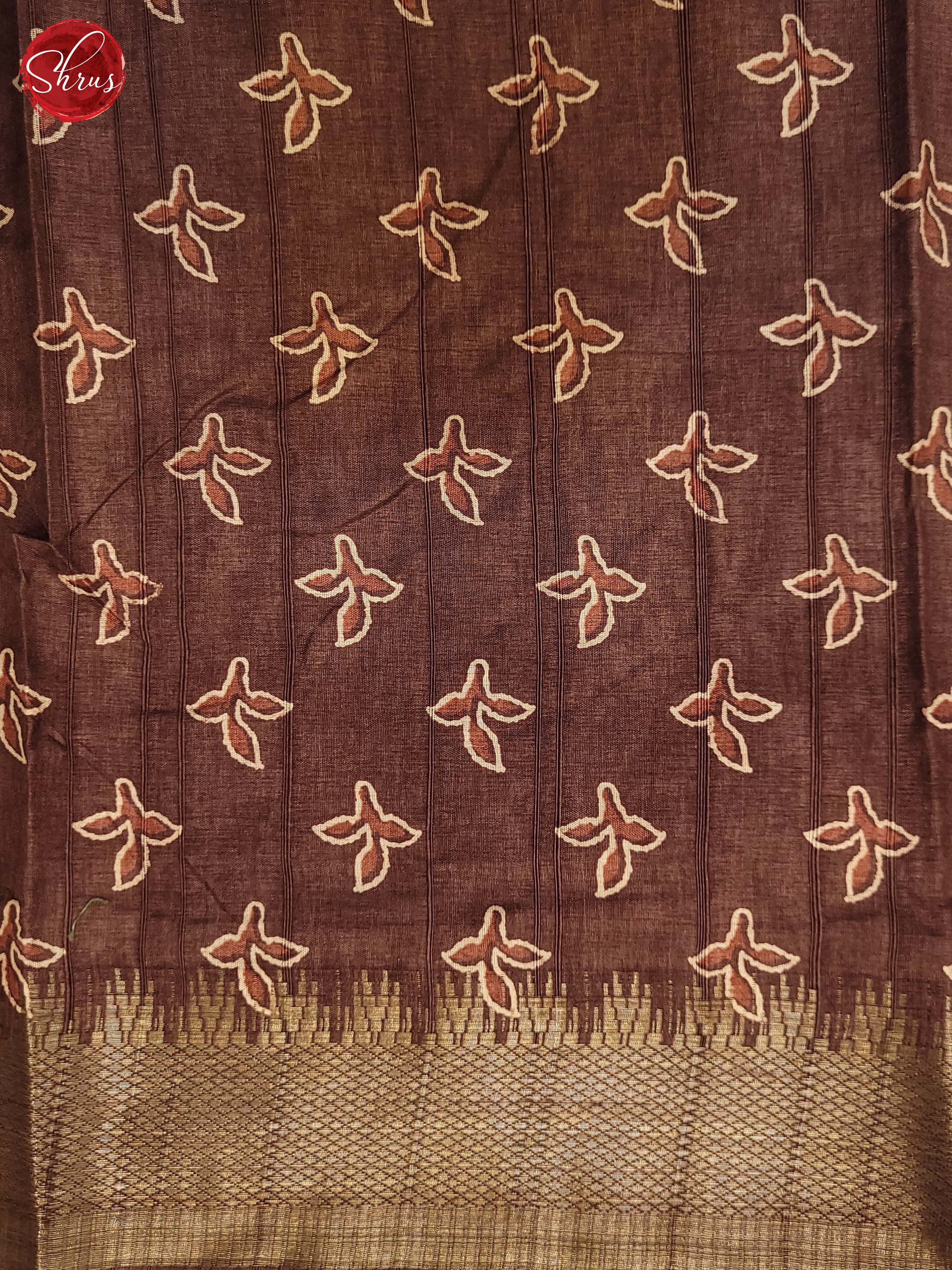 Brown(Single Tone) - Semi Crepe Saree - Shop on ShrusEternity.com