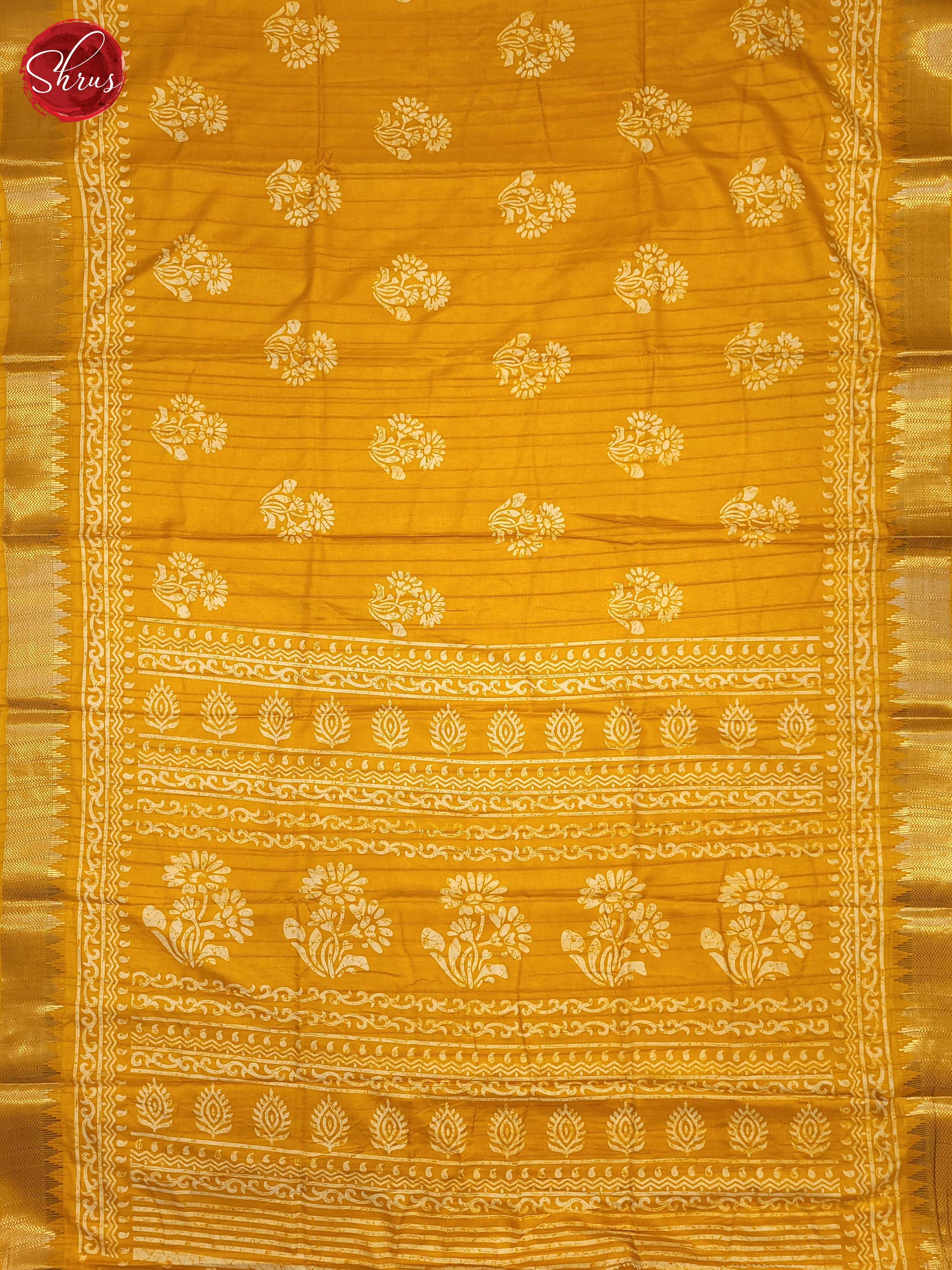 Yellow(Single Tone) - Semi Crepe Saree - Shop on ShrusEternity.com