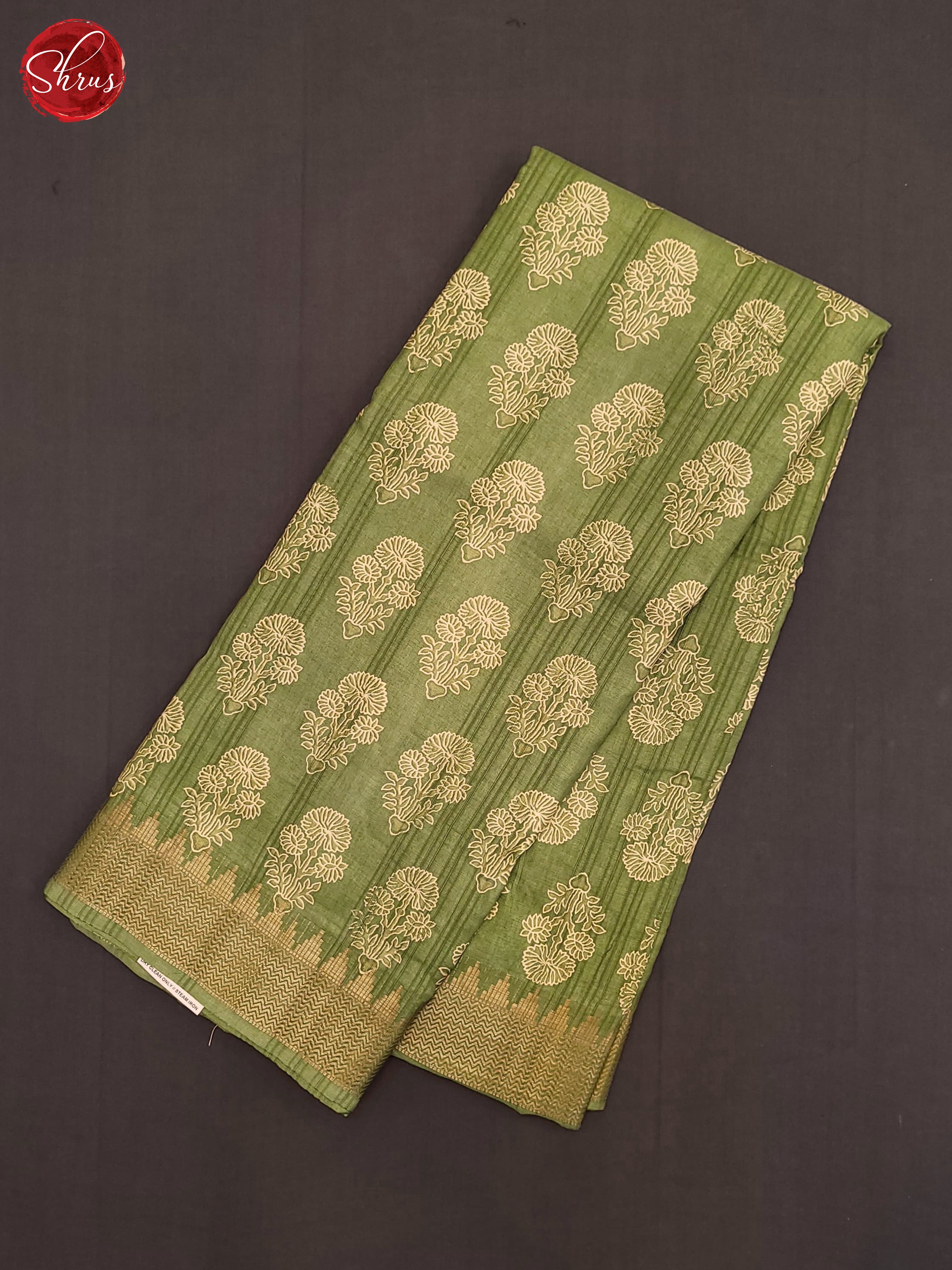 Green(Single Tone) - Semi Crepe Saree - Shop on ShrusEternity.com