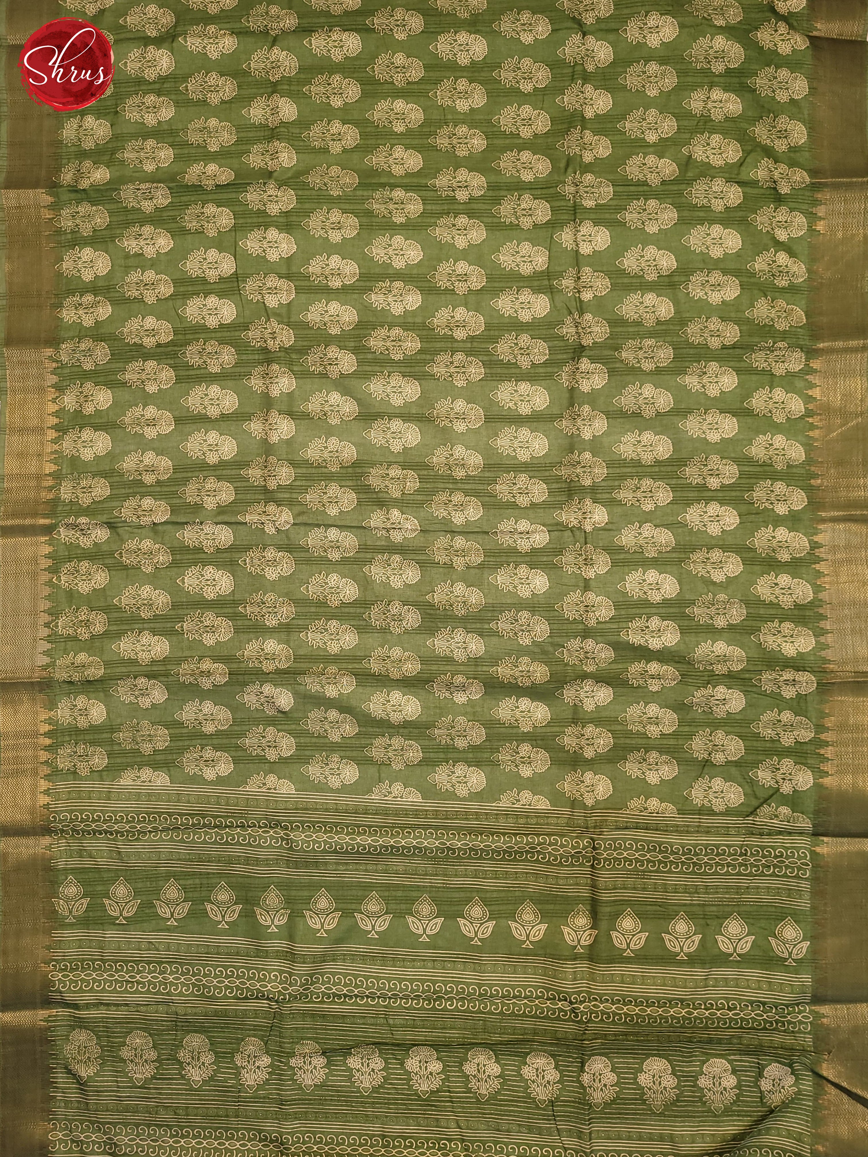 Green(Single Tone) - Semi Crepe Saree - Shop on ShrusEternity.com