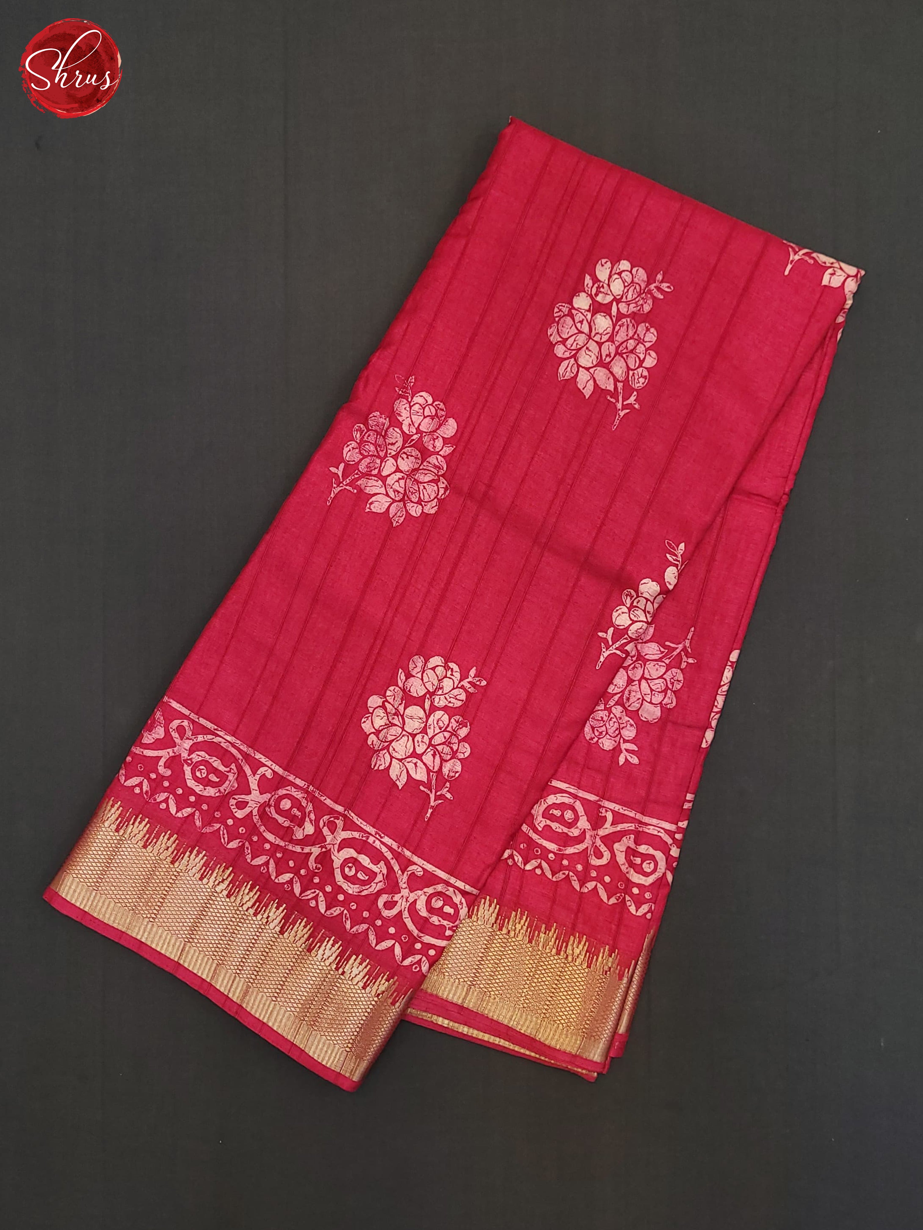 Pink(SIngle Tone) - Semi Crepe Saree - Shop on ShrusEternity.com