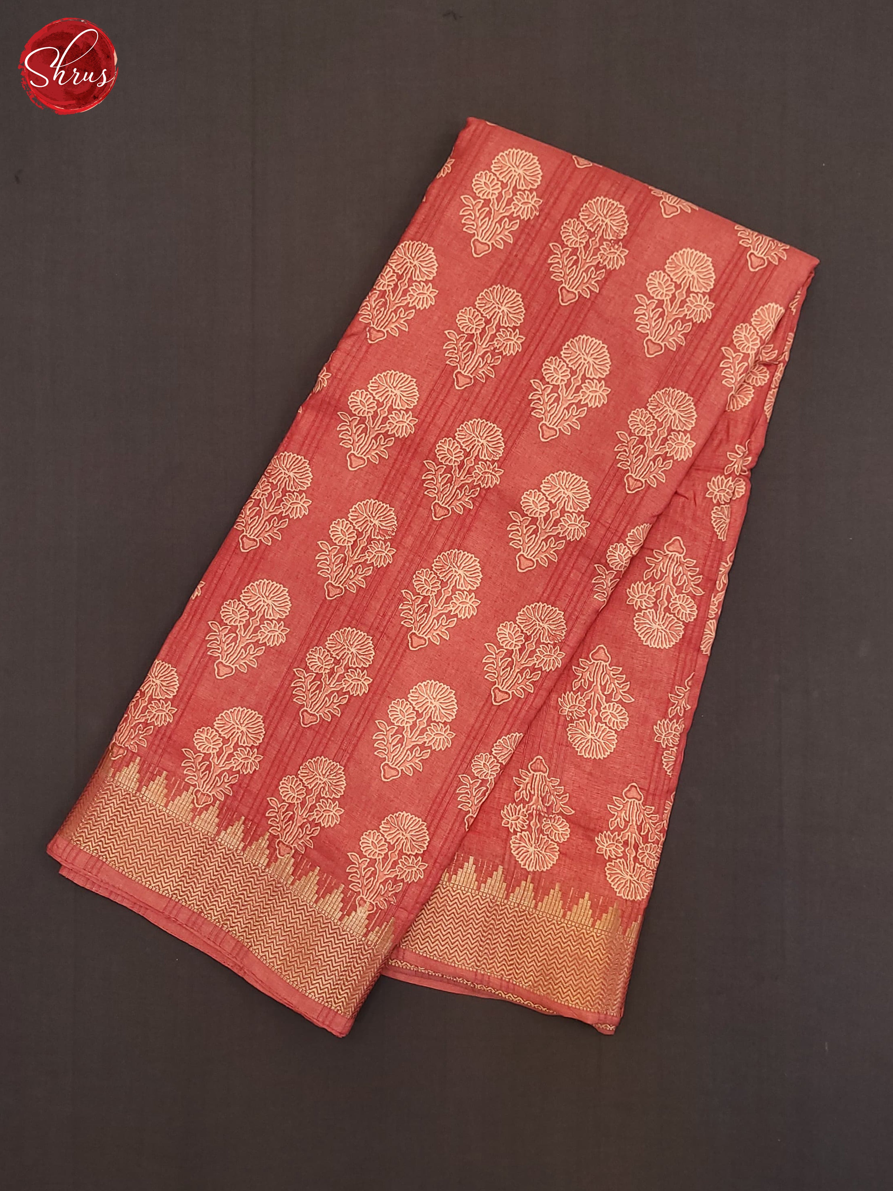 Peachish Pink(Single Tone) - Semi Crepe Saree - Shop on ShrusEternity.com