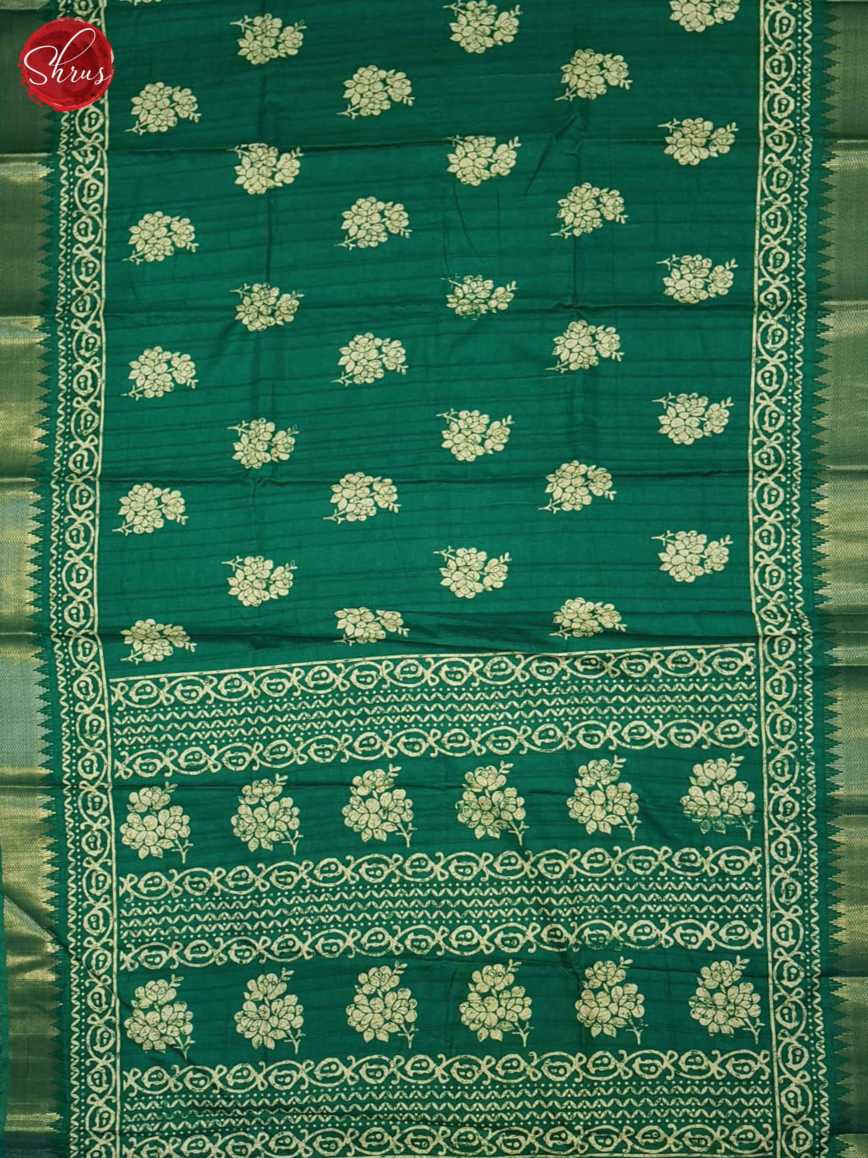 Green(Single Tone) - Semi crepe Saree - Shop on ShrusEternity.com