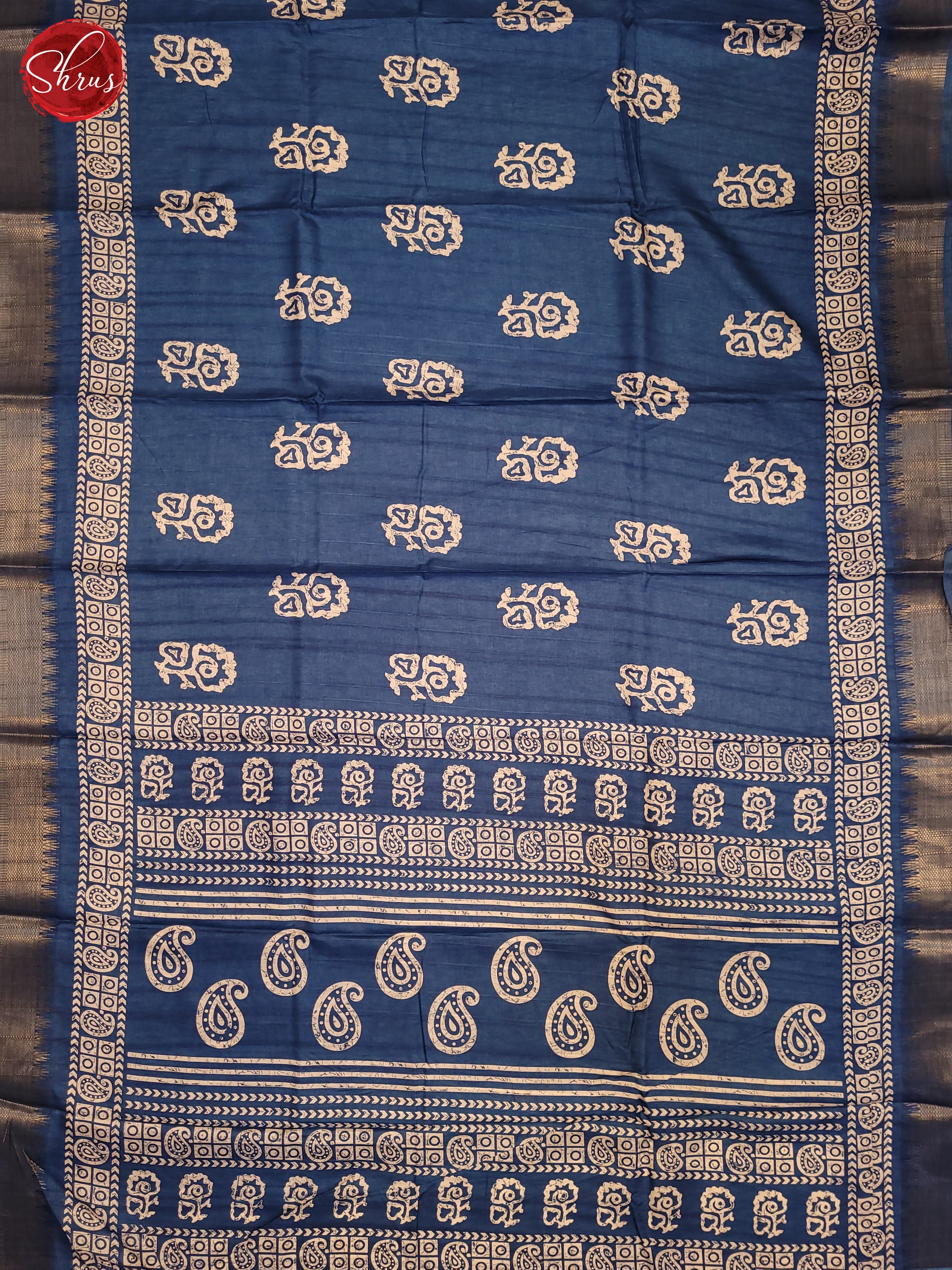 Blue(Single Tone) - Semi Crepe Saree - Shop on ShrusEternity.com