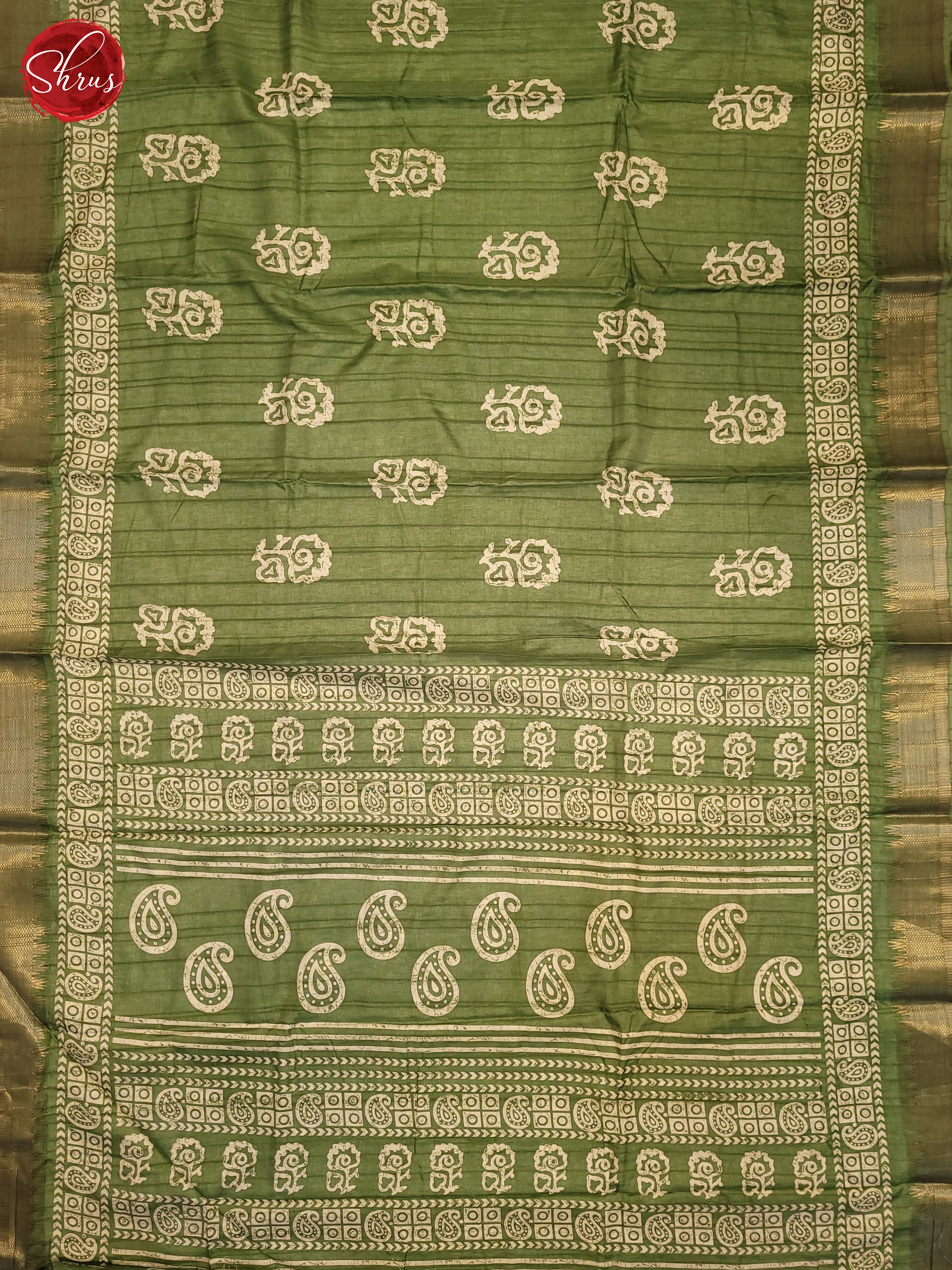 Green(Single Tone) - Semi Crepe Saree - Shop on ShrusEternity.com