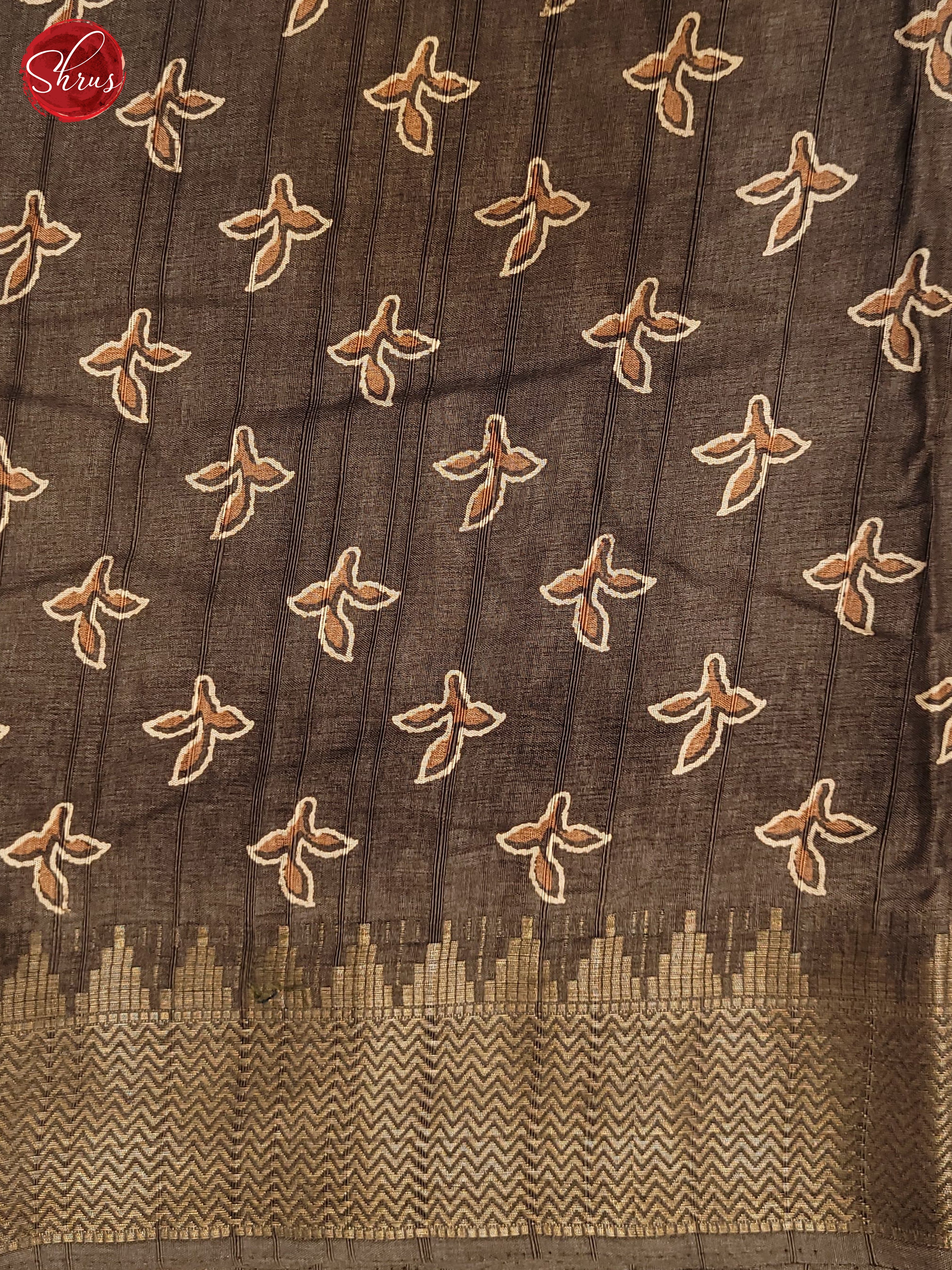 Brown(Single Tone) - Semi Crepe Saree - Shop on ShrusEternity.com