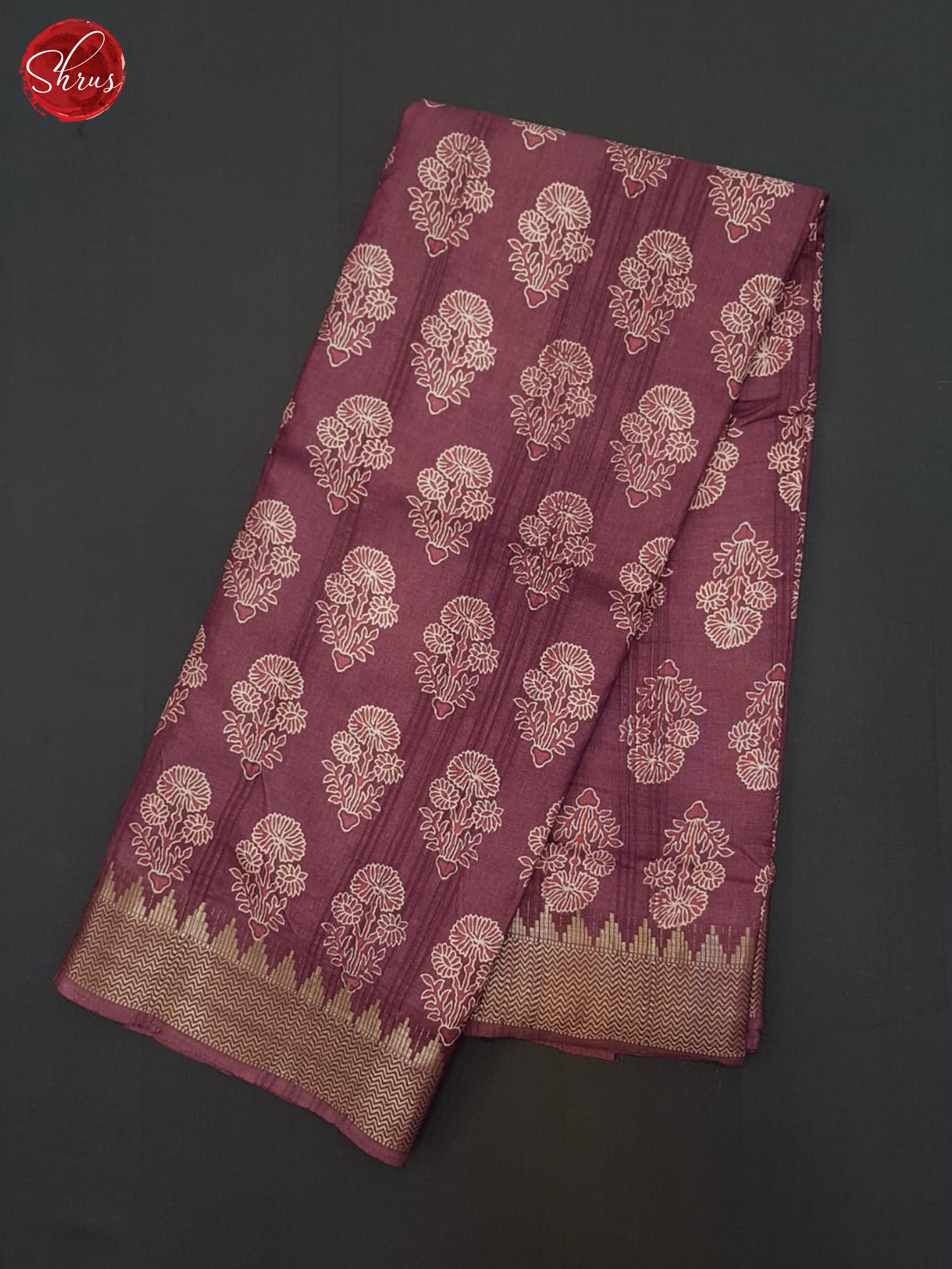 Dusty Wine(Single tone)- Semi Crepe Saree - Shop on ShrusEternity.com