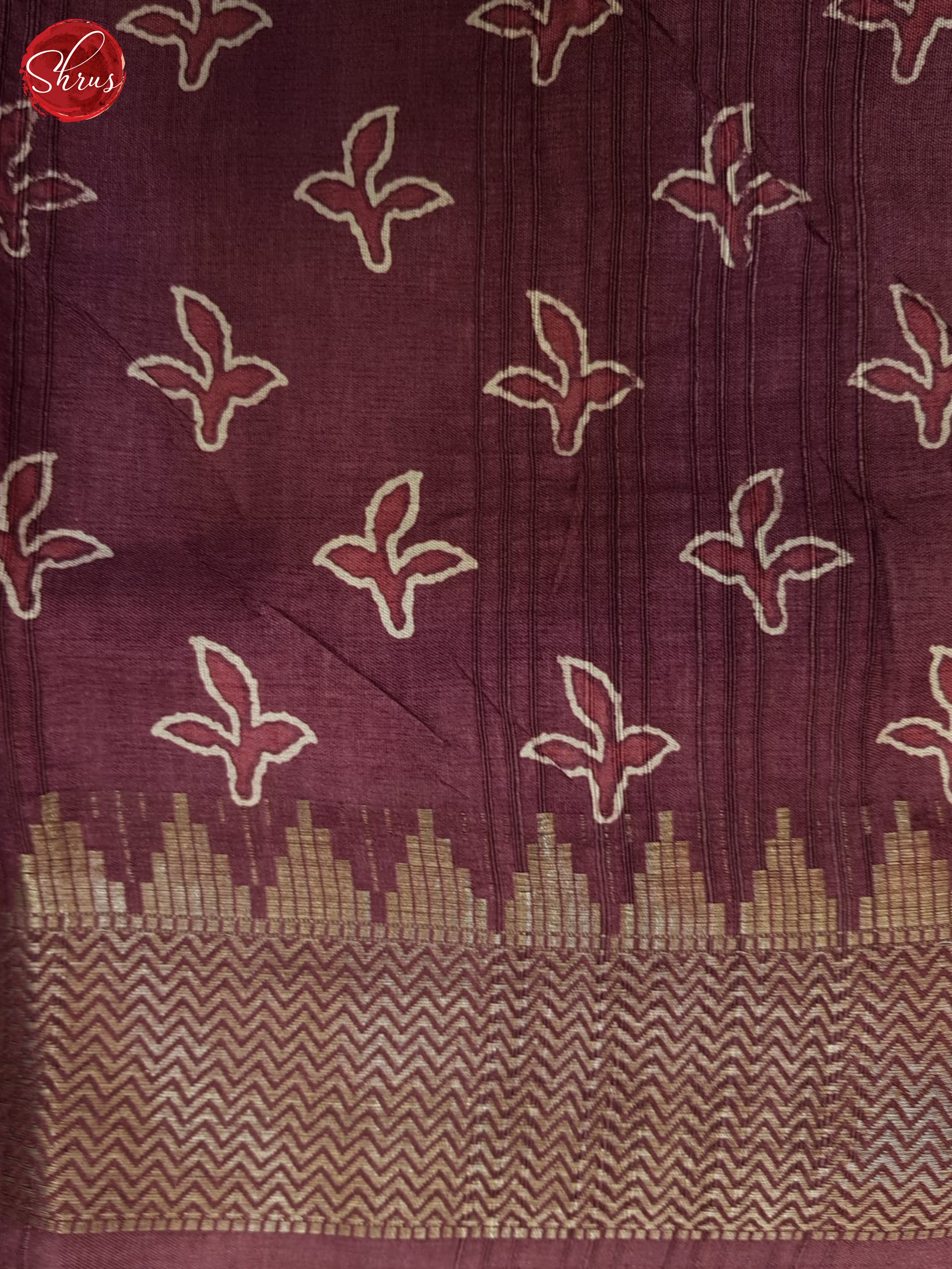 Dusty Wine(Single tone)- Semi Crepe Saree - Shop on ShrusEternity.com