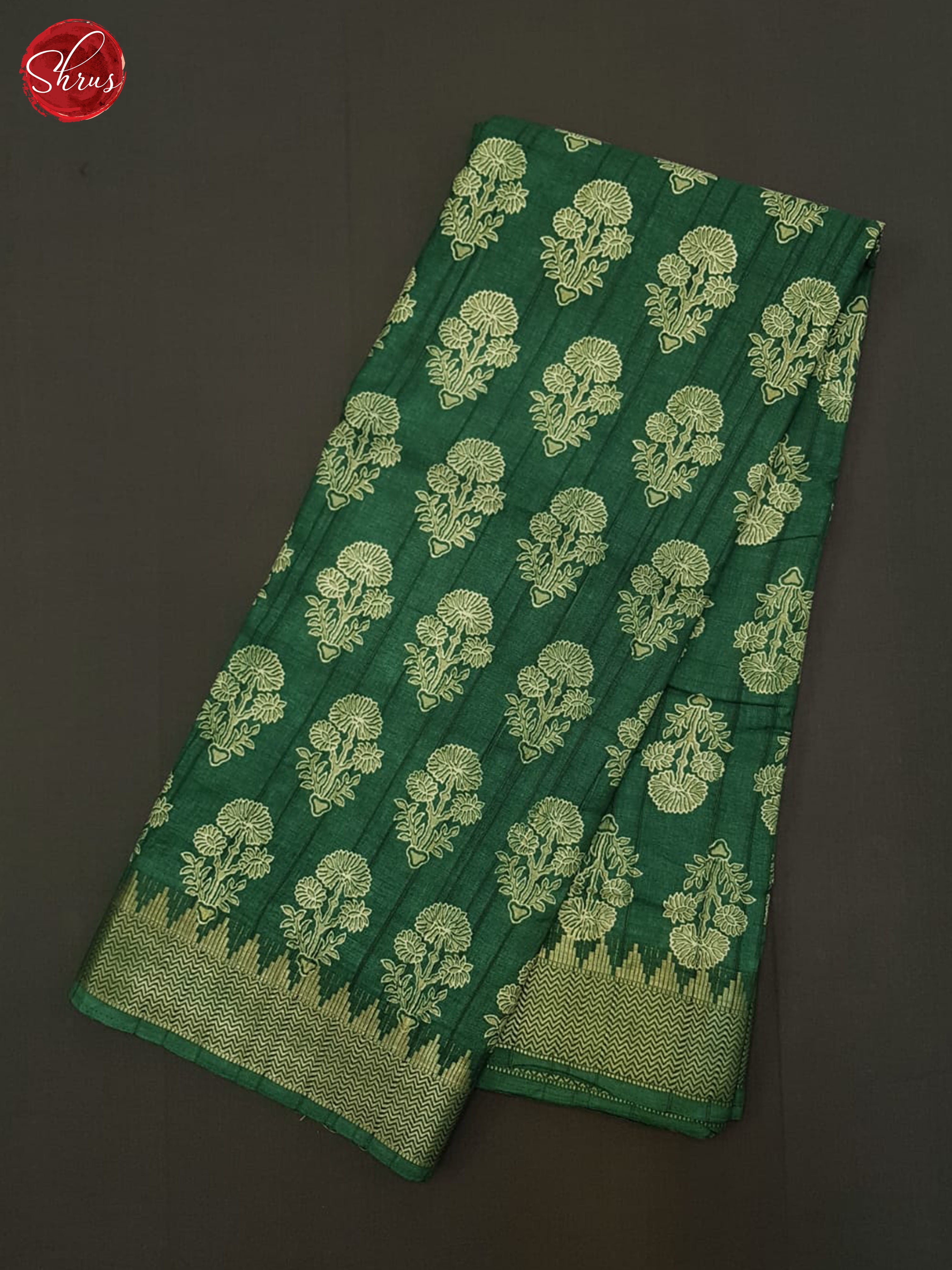 Green(Single Tone) - Semi Crepe Saree - Shop on ShrusEternity.com