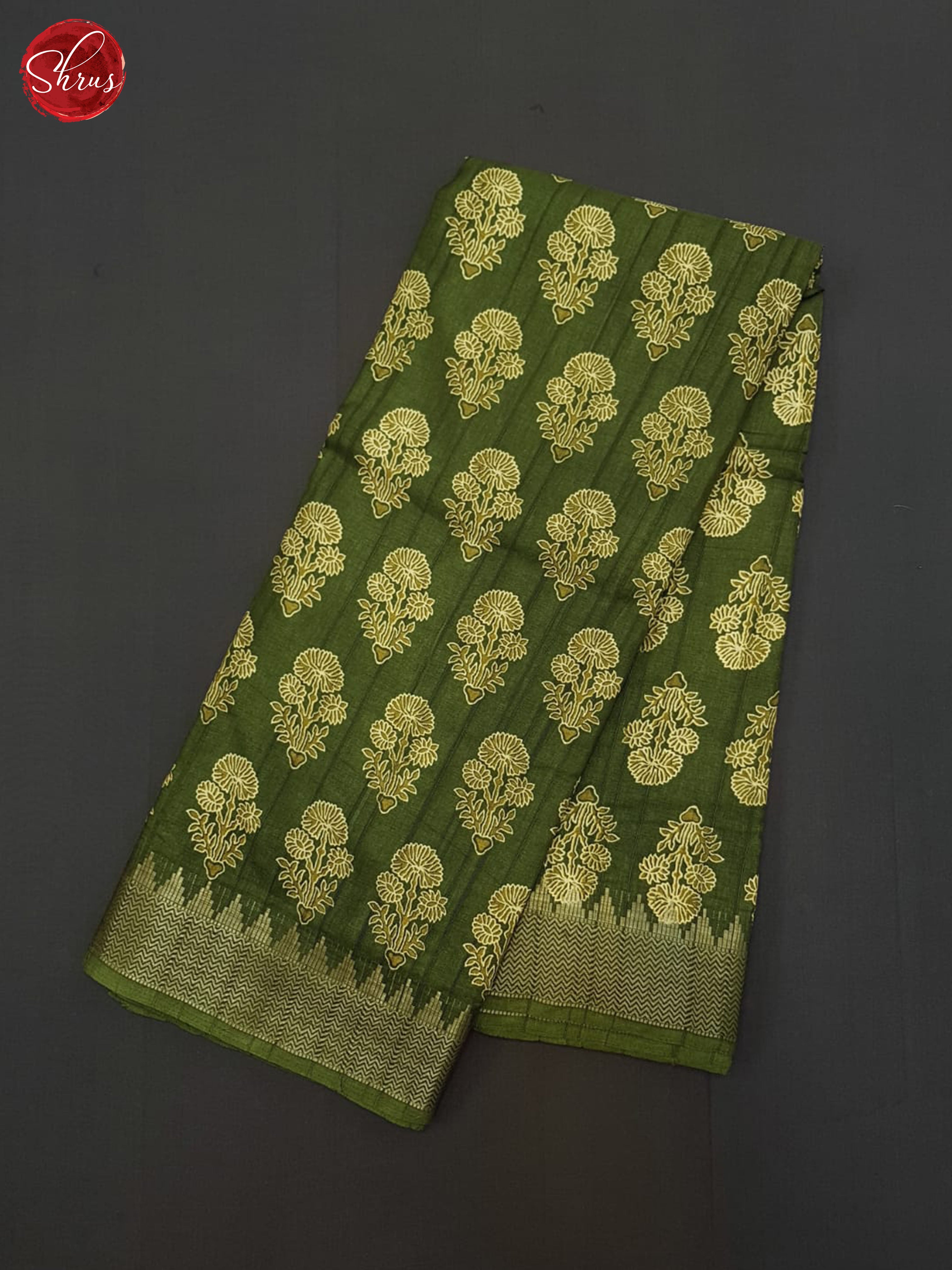 Green(Single Tone) - Semi Crepe Saree - Shop on ShrusEternity.com