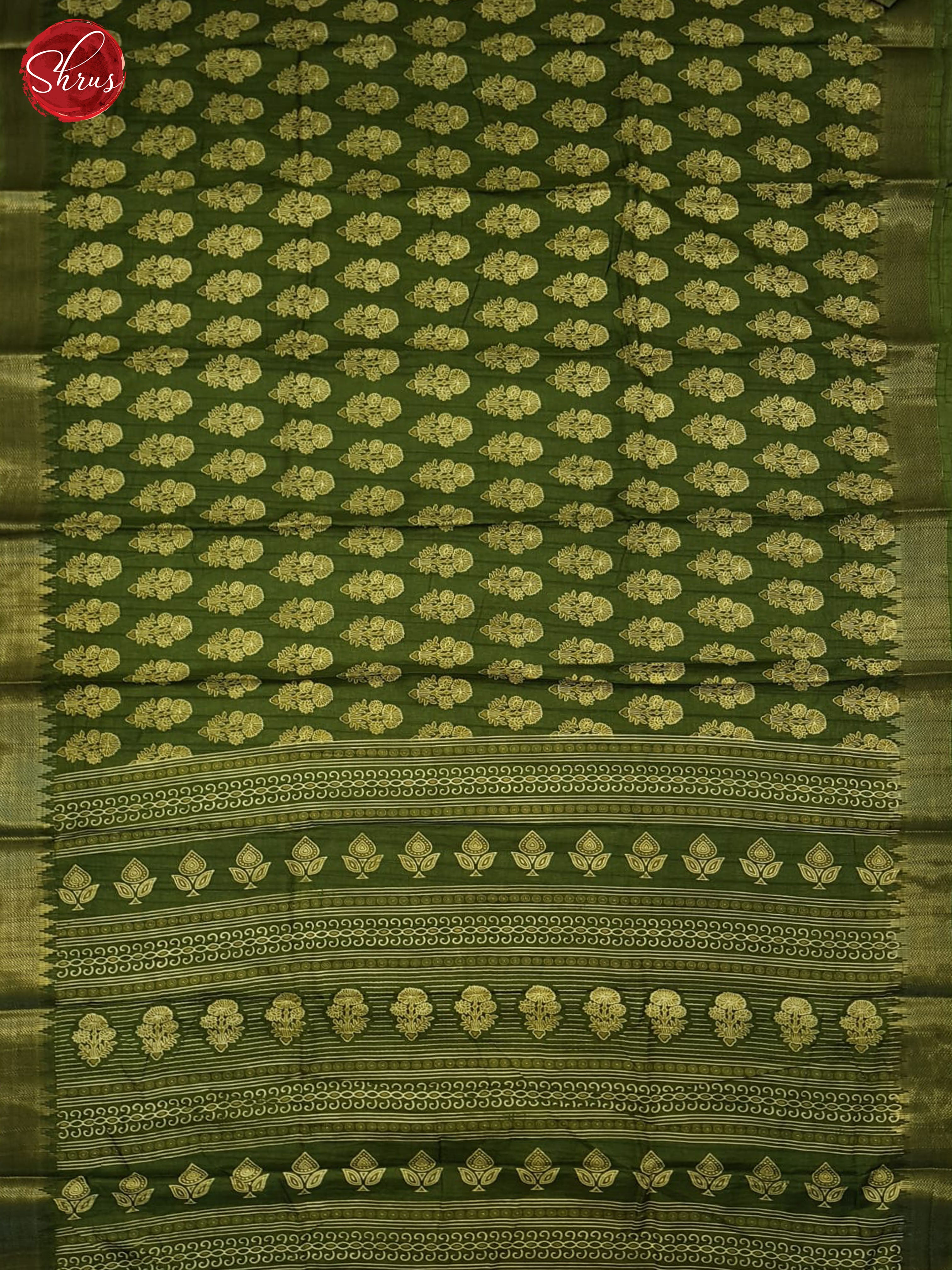 Green(Single Tone) - Semi Crepe Saree - Shop on ShrusEternity.com