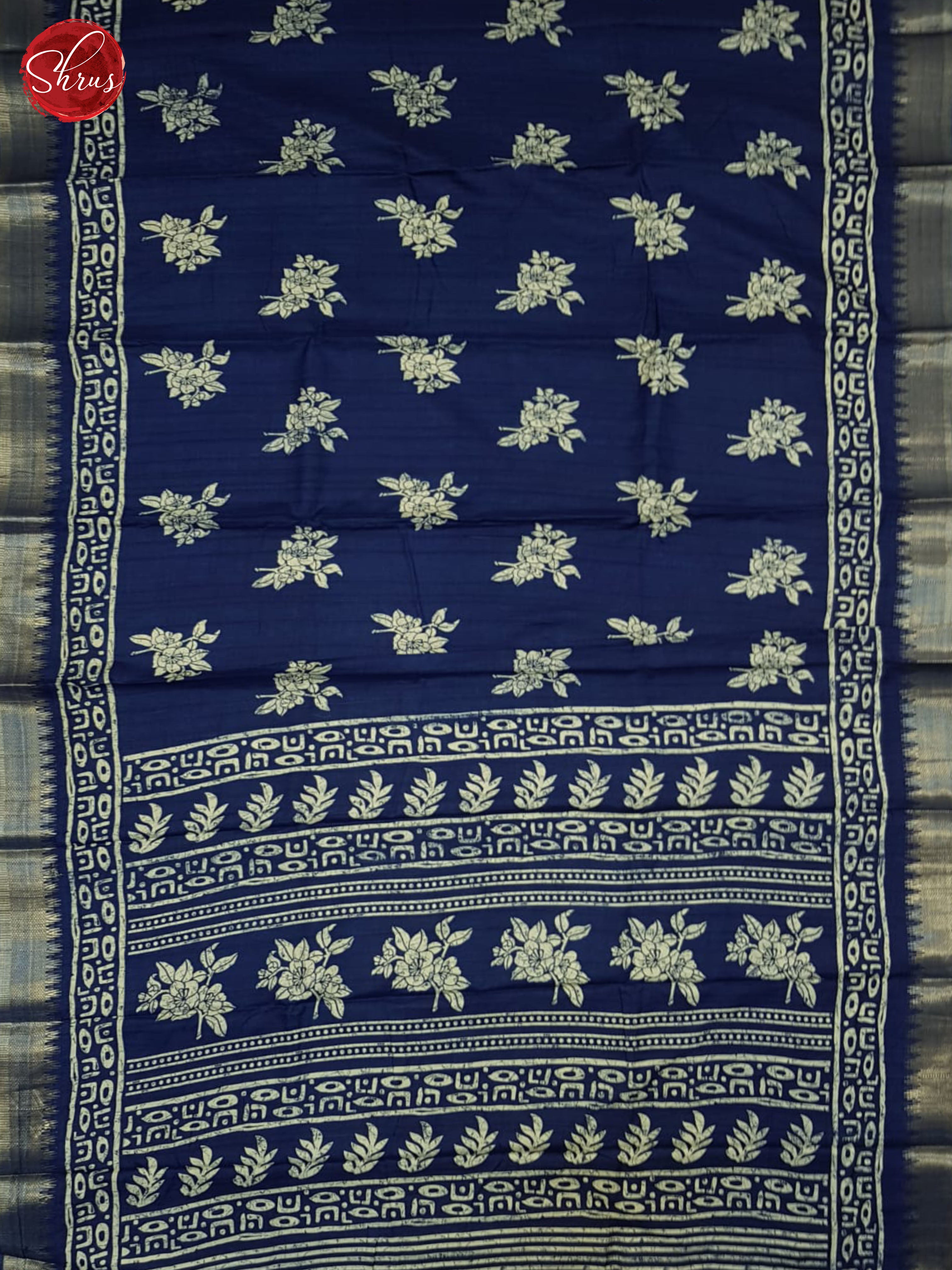 Blue(SIngle Tone) - Semi Crepe Saree - Shop on ShrusEternity.com