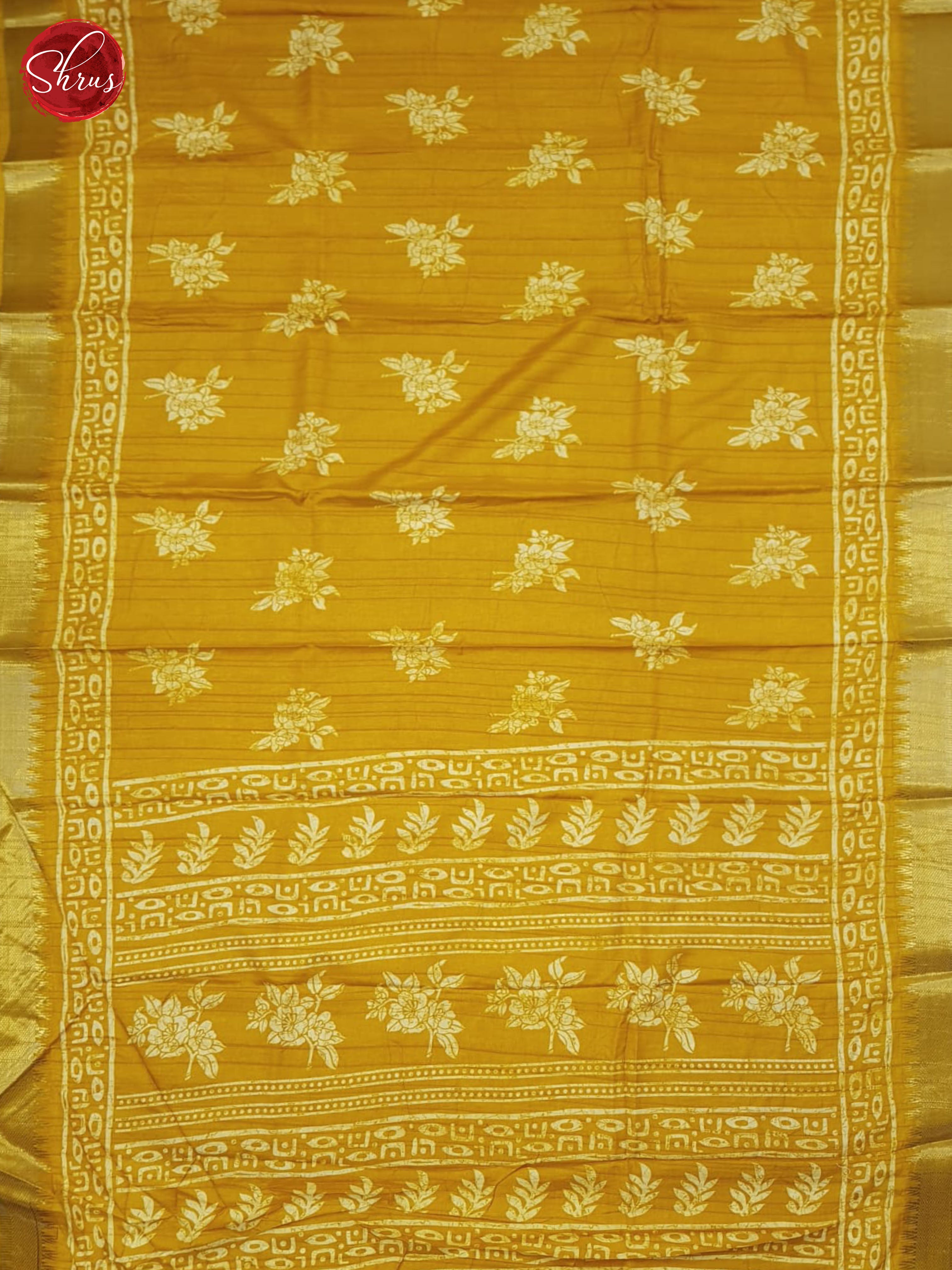 Yellow(Single Tone)- Semi Crepe Saree - Shop on ShrusEternity.com