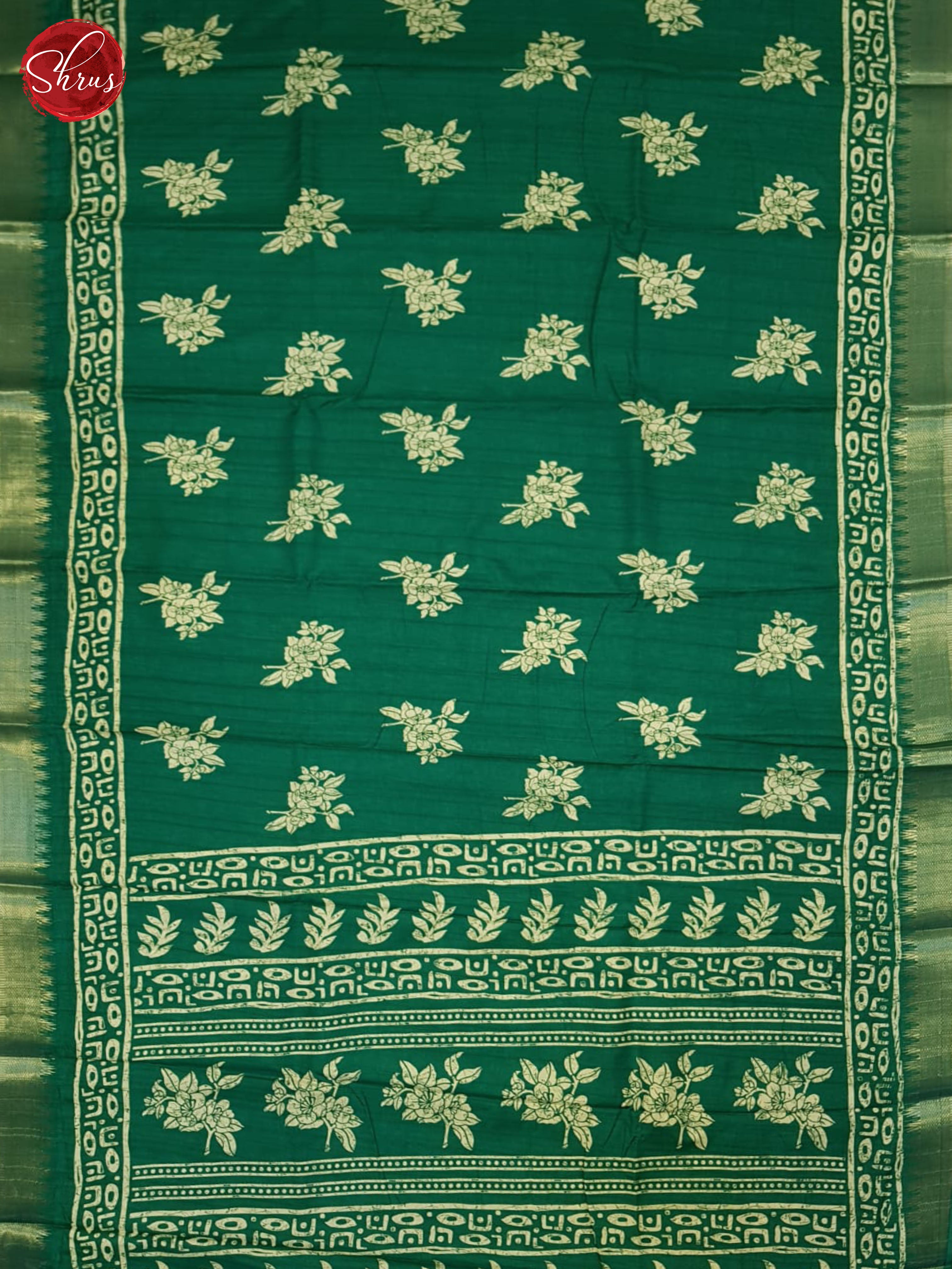 Green(Single Tone) - Semi Crepe Saree - Shop on ShrusEternity.com