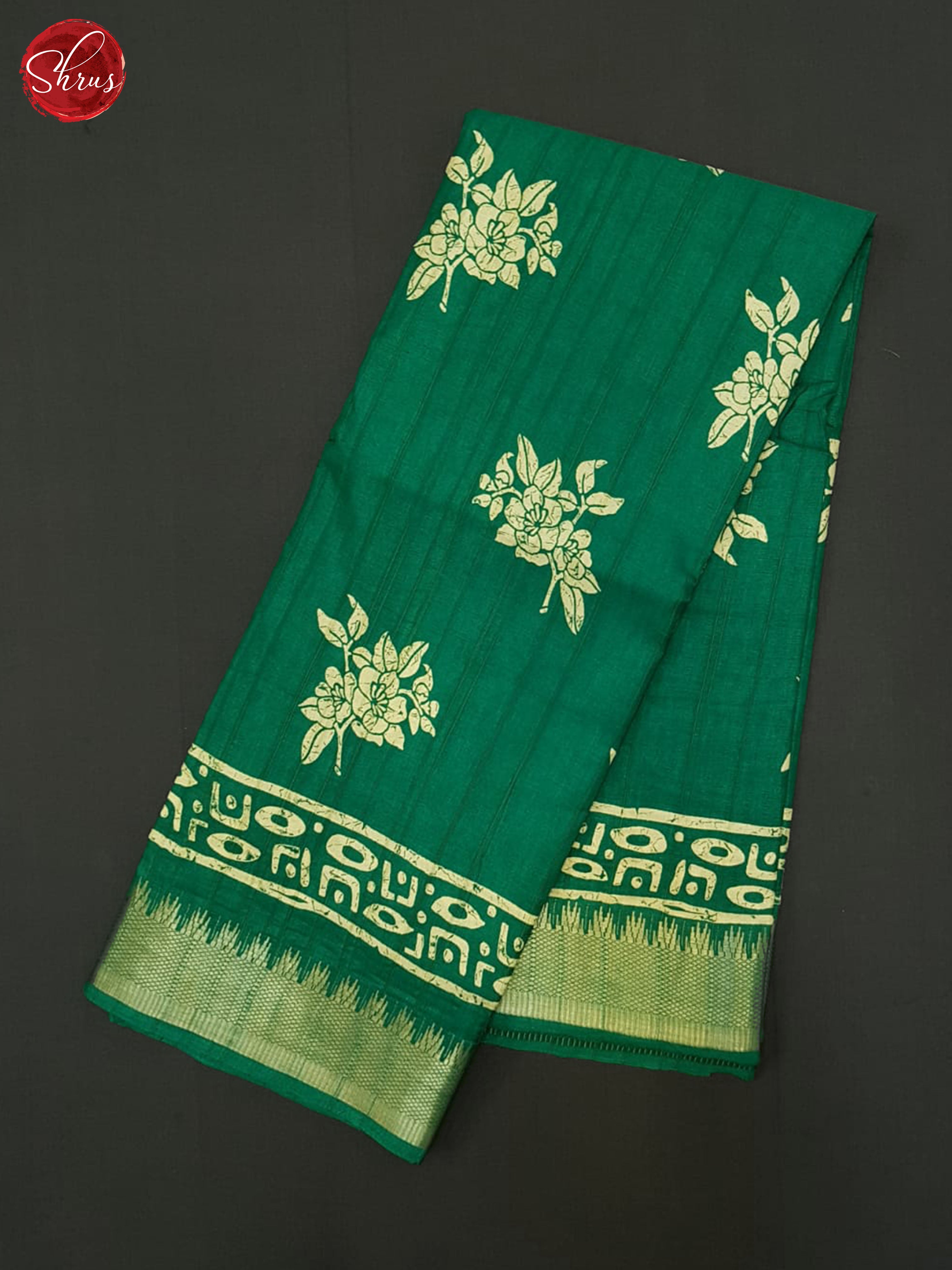 Green(Single Tone) - Semi Crepe Saree - Shop on ShrusEternity.com