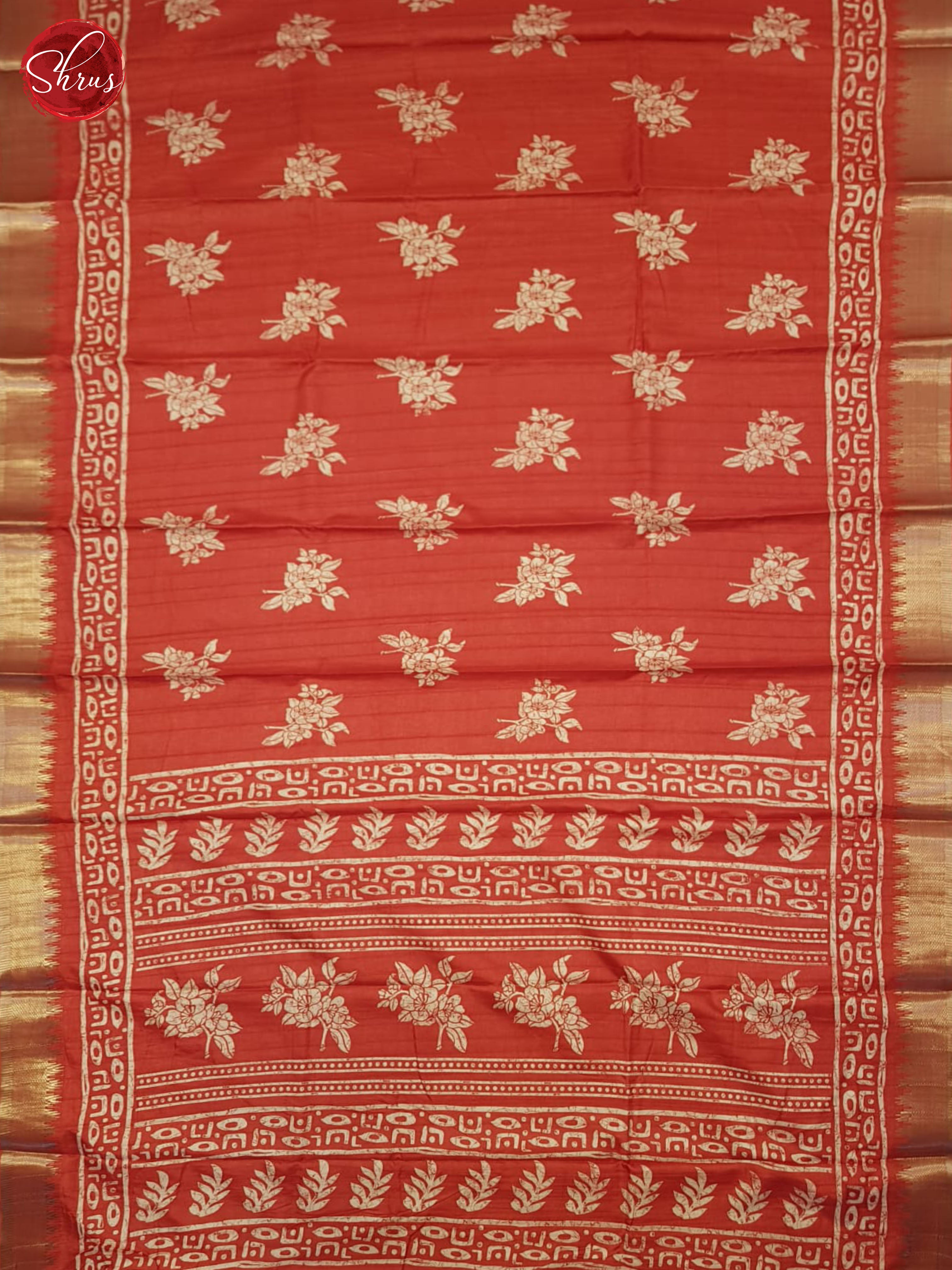 Red(Single Tone) - Semi Crepe Saree - Shop on ShrusEternity.com