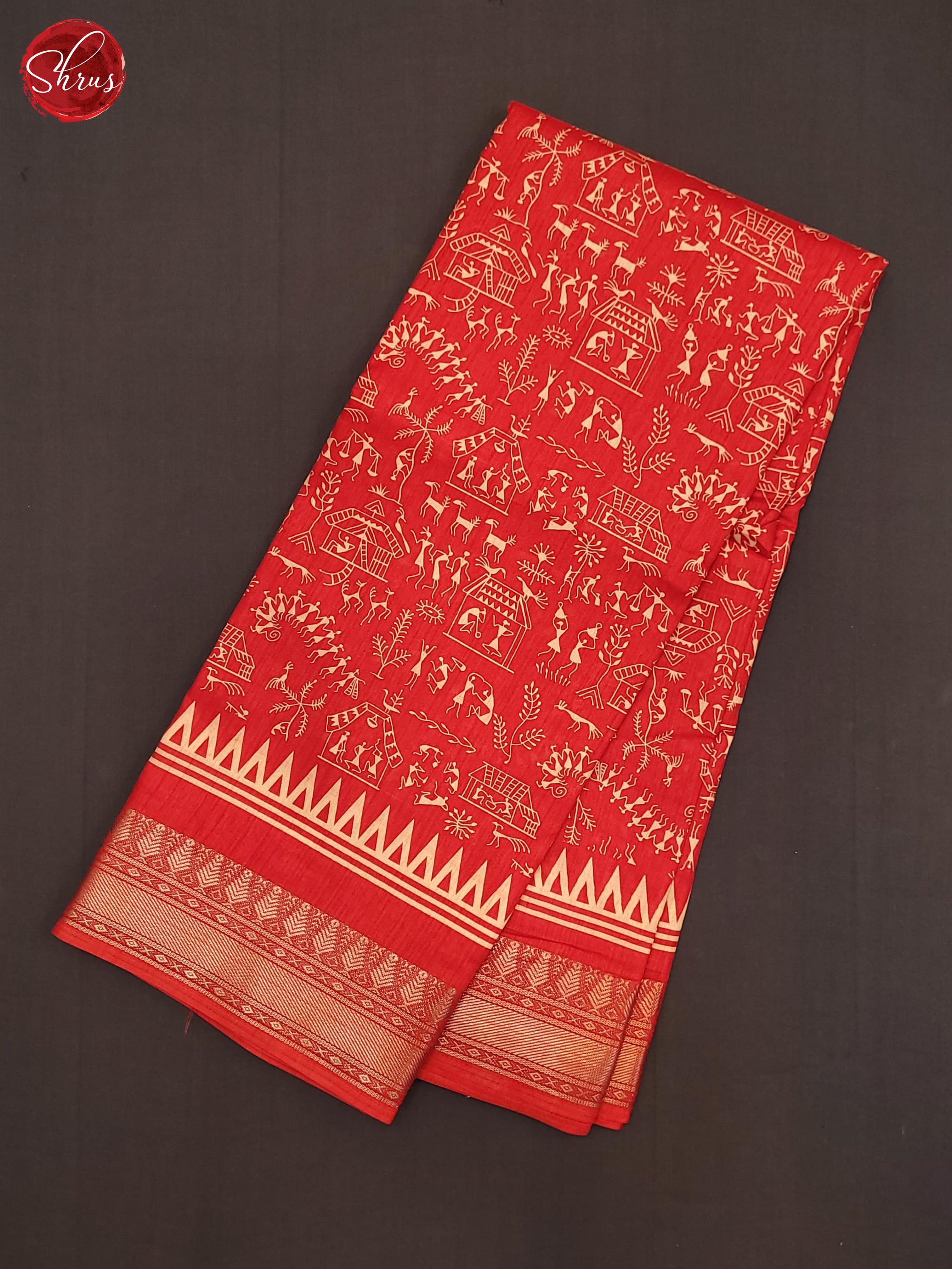 Red(Single Tone) - Semi Crepe Saree - Shop on ShrusEternity.com