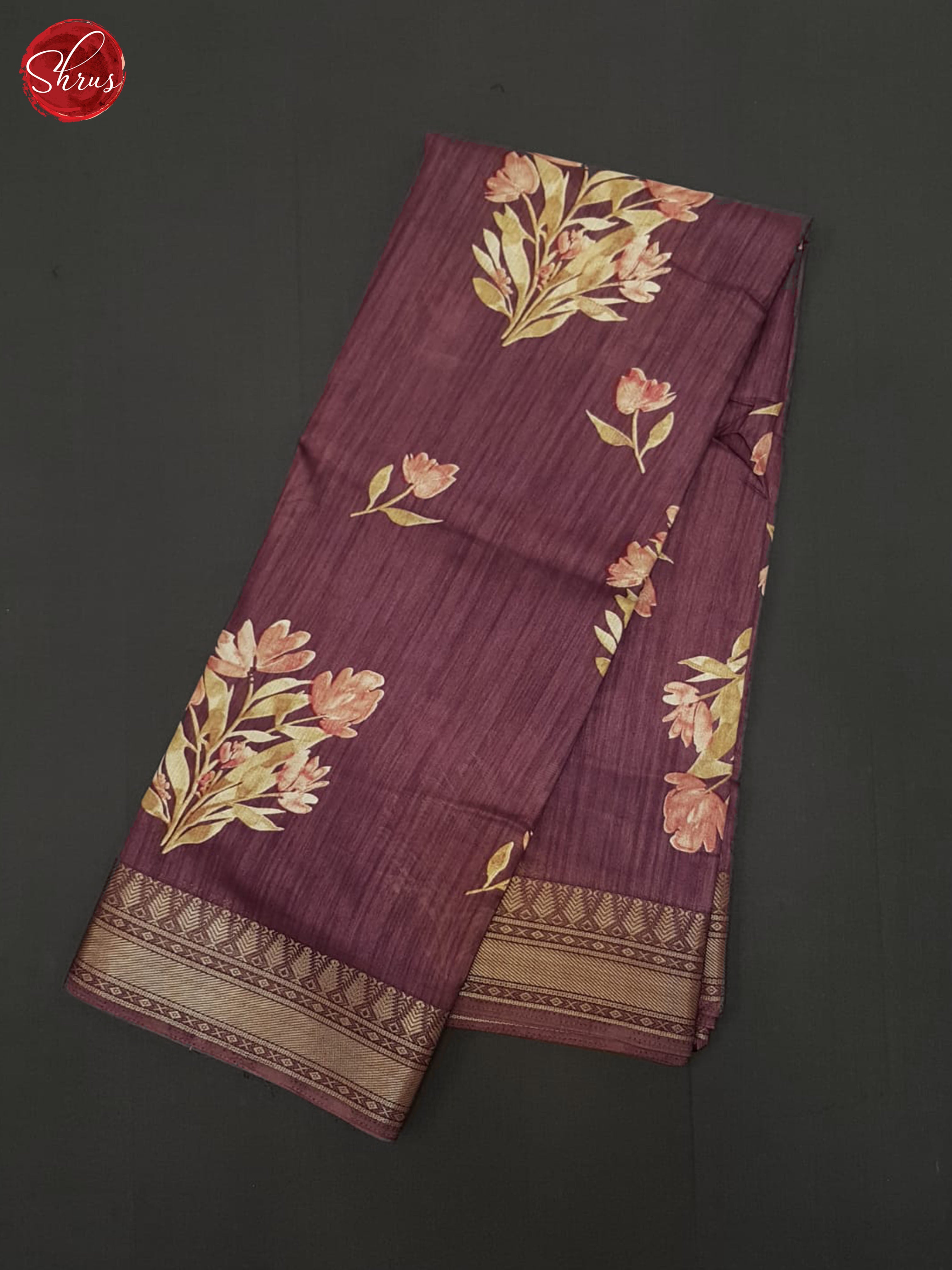 Dusty WIne(Single Tone)- Semi Crepe Saree - Shop on ShrusEternity.com