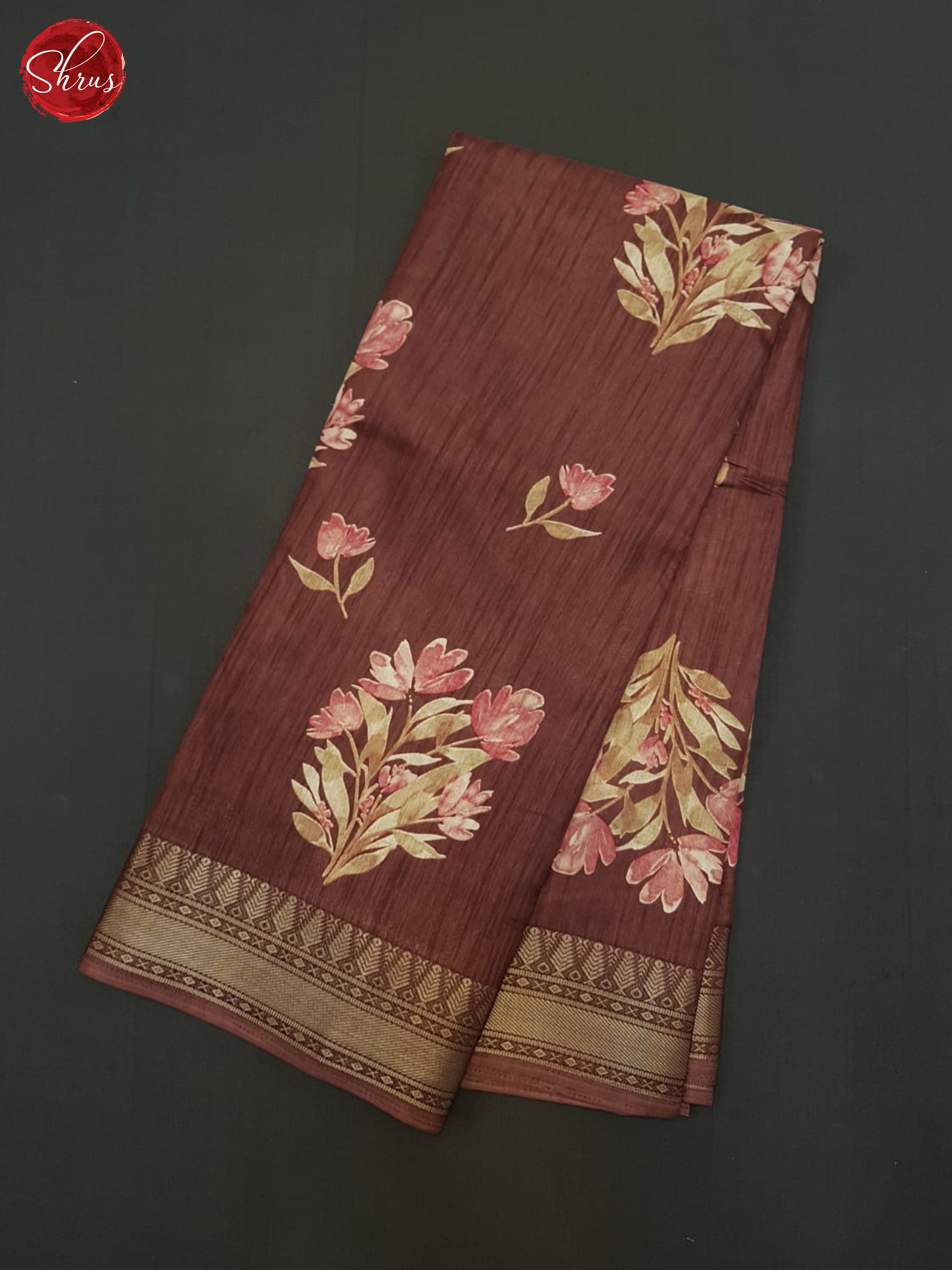 Brown(Single Tone) - Semi Crepe Saree - Shop on ShrusEternity.com