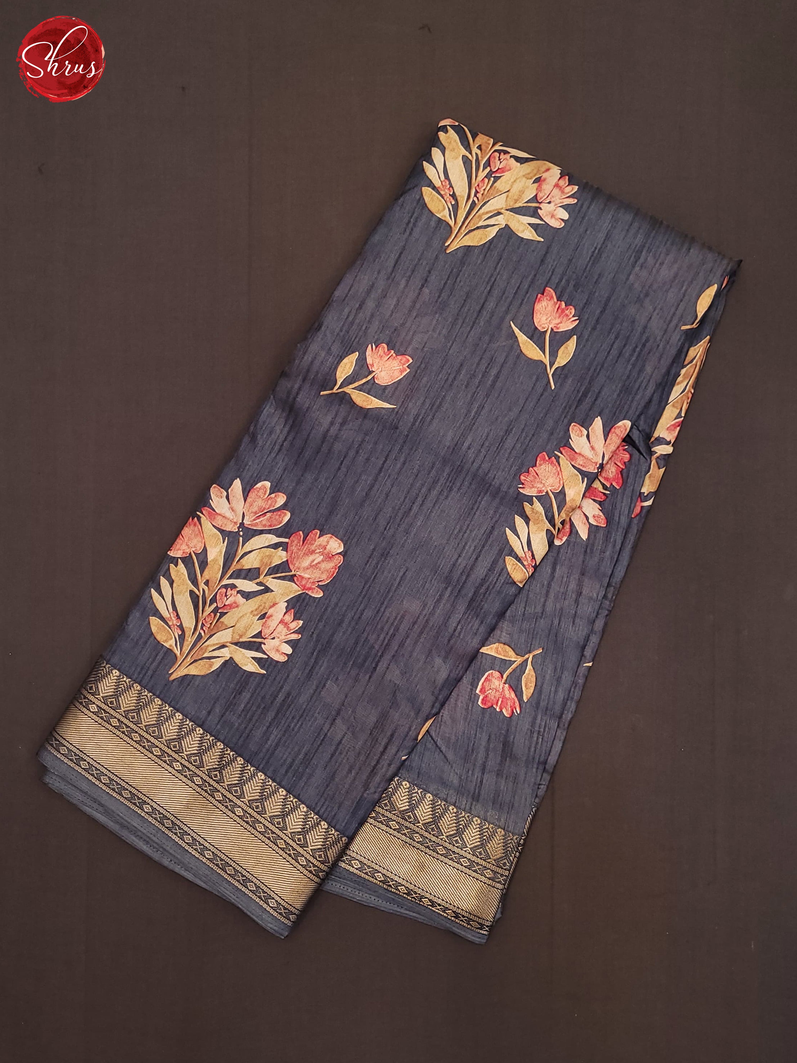 Grey(Single Tone) - Semi Crepe Saree - Shop on ShrusEternity.com