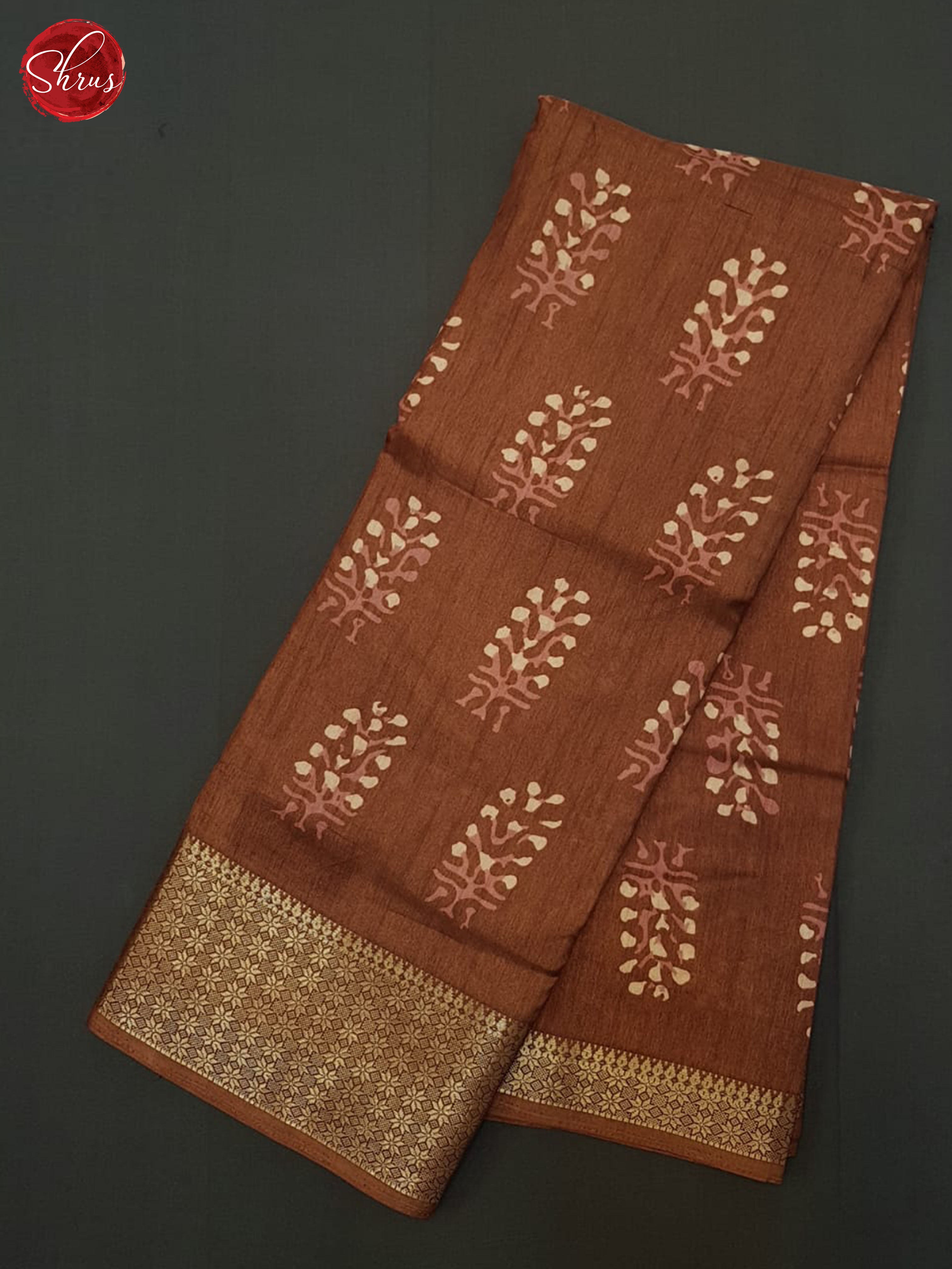 Brown(Single Tone) - Semi Crepe Saree - Shop on ShrusEternity.com