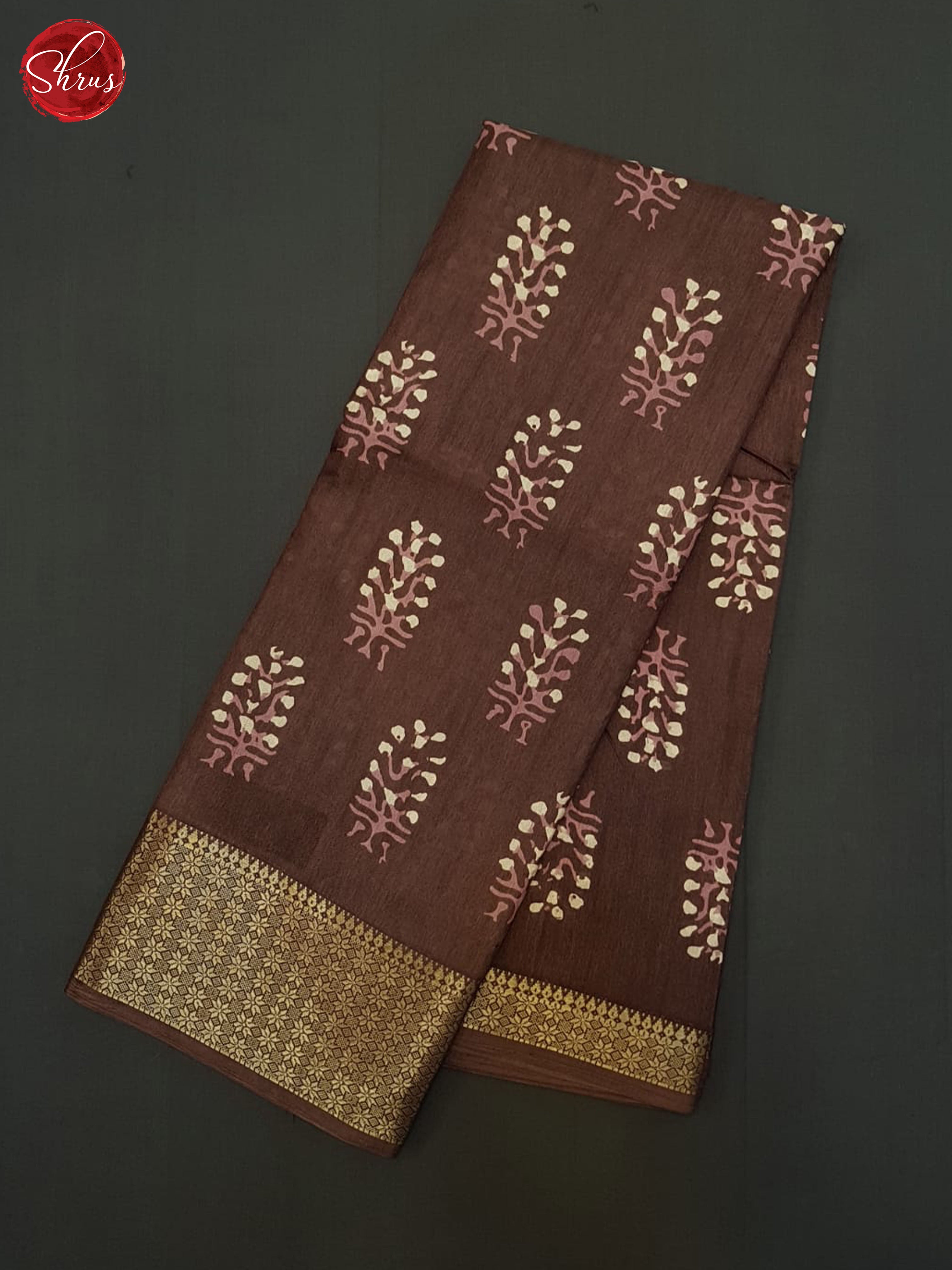 Brown(Single Tone) - Semi Crepe Saree - Shop on ShrusEternity.com