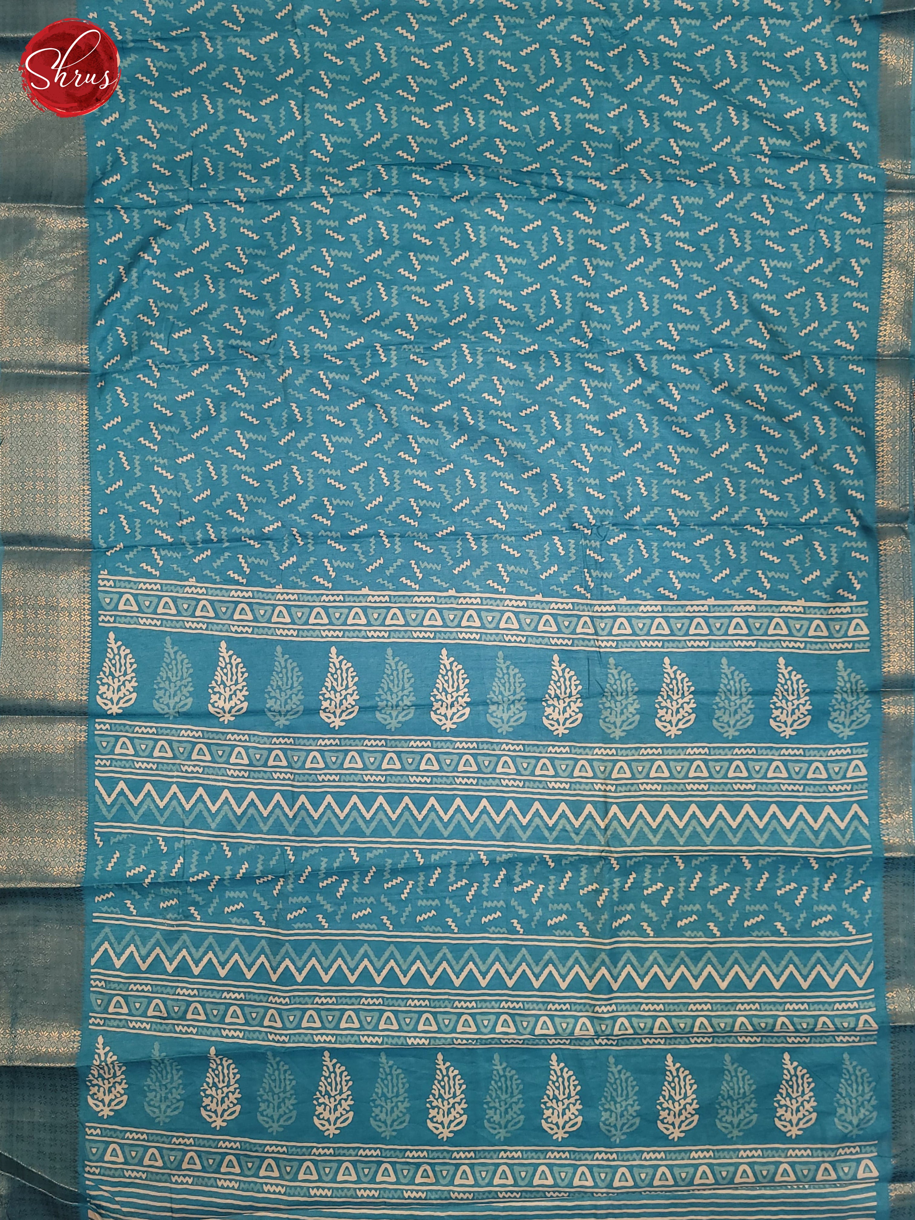 Blue (Single Tone) - Semi Crepe Saree - Shop on ShrusEternity.com