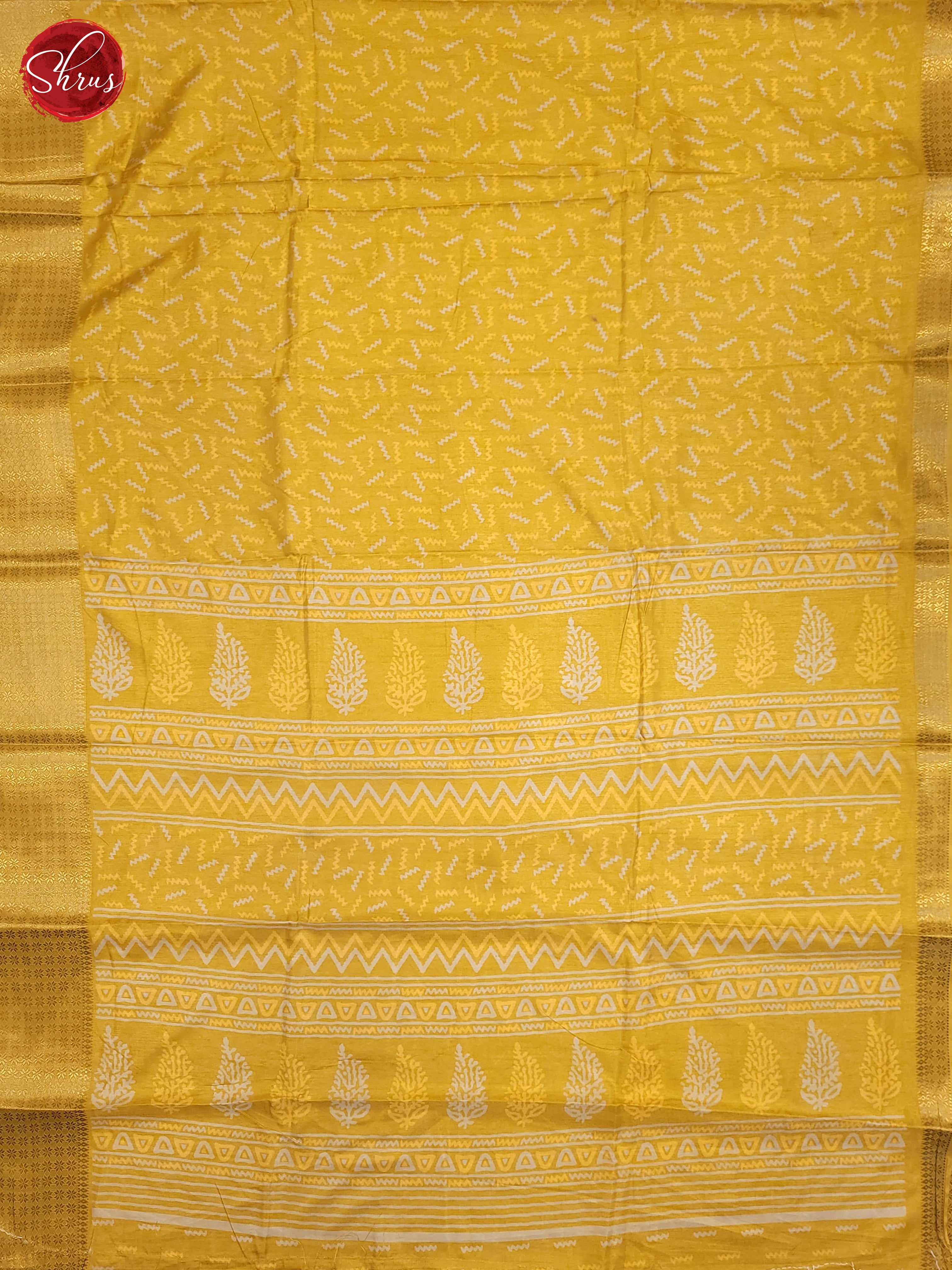 Yellow(Single Tone) - Semi Crepe Saree - Shop on ShrusEternity.com