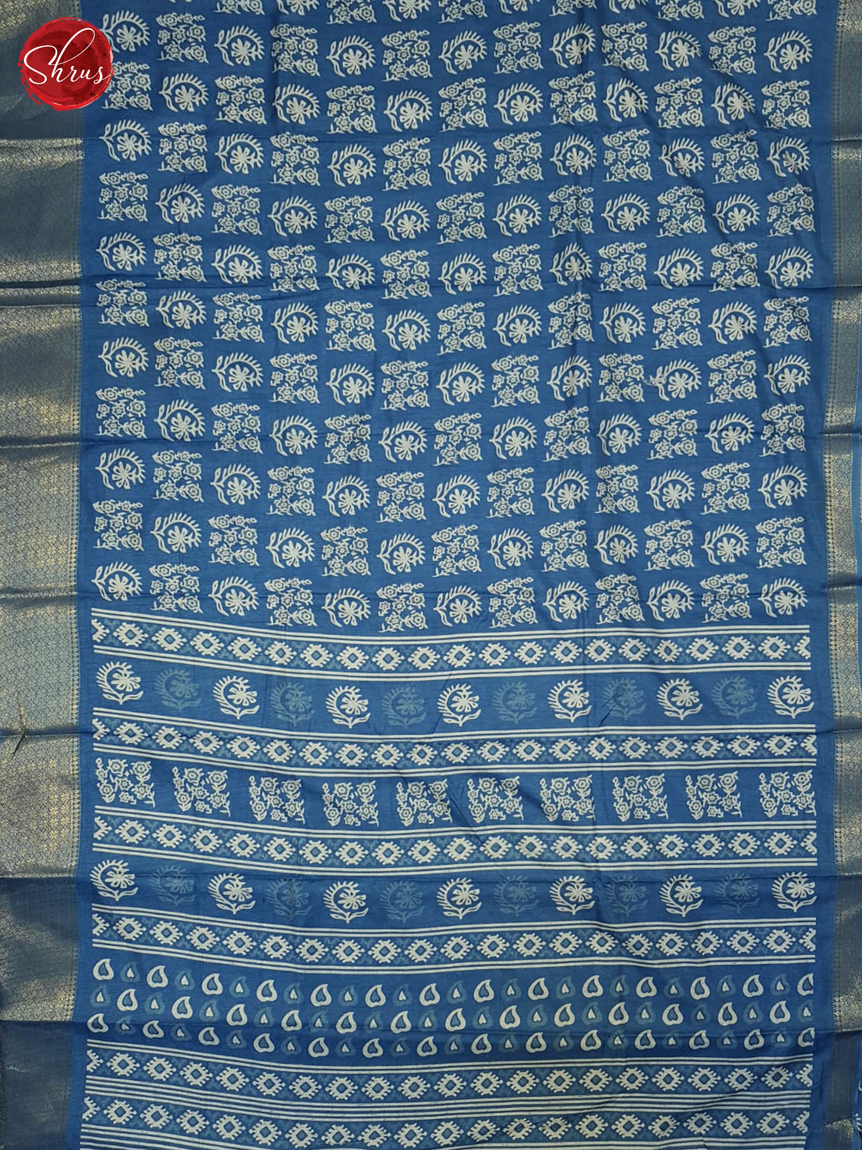 Blue(Single Tone) - Semi Crepe Saree - Shop on ShrusEternity.com