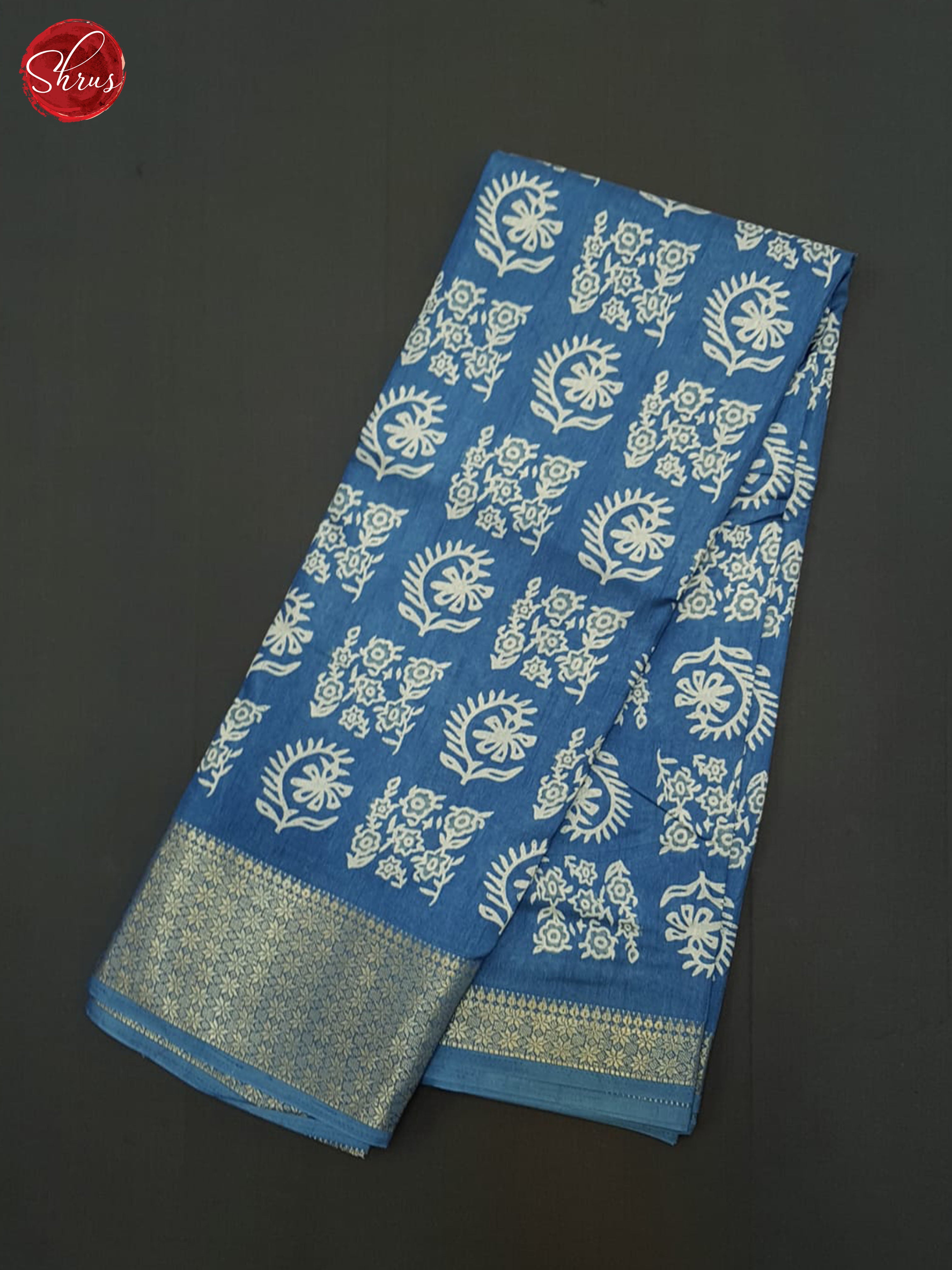 Blue(Single Tone) - Semi Crepe Saree - Shop on ShrusEternity.com