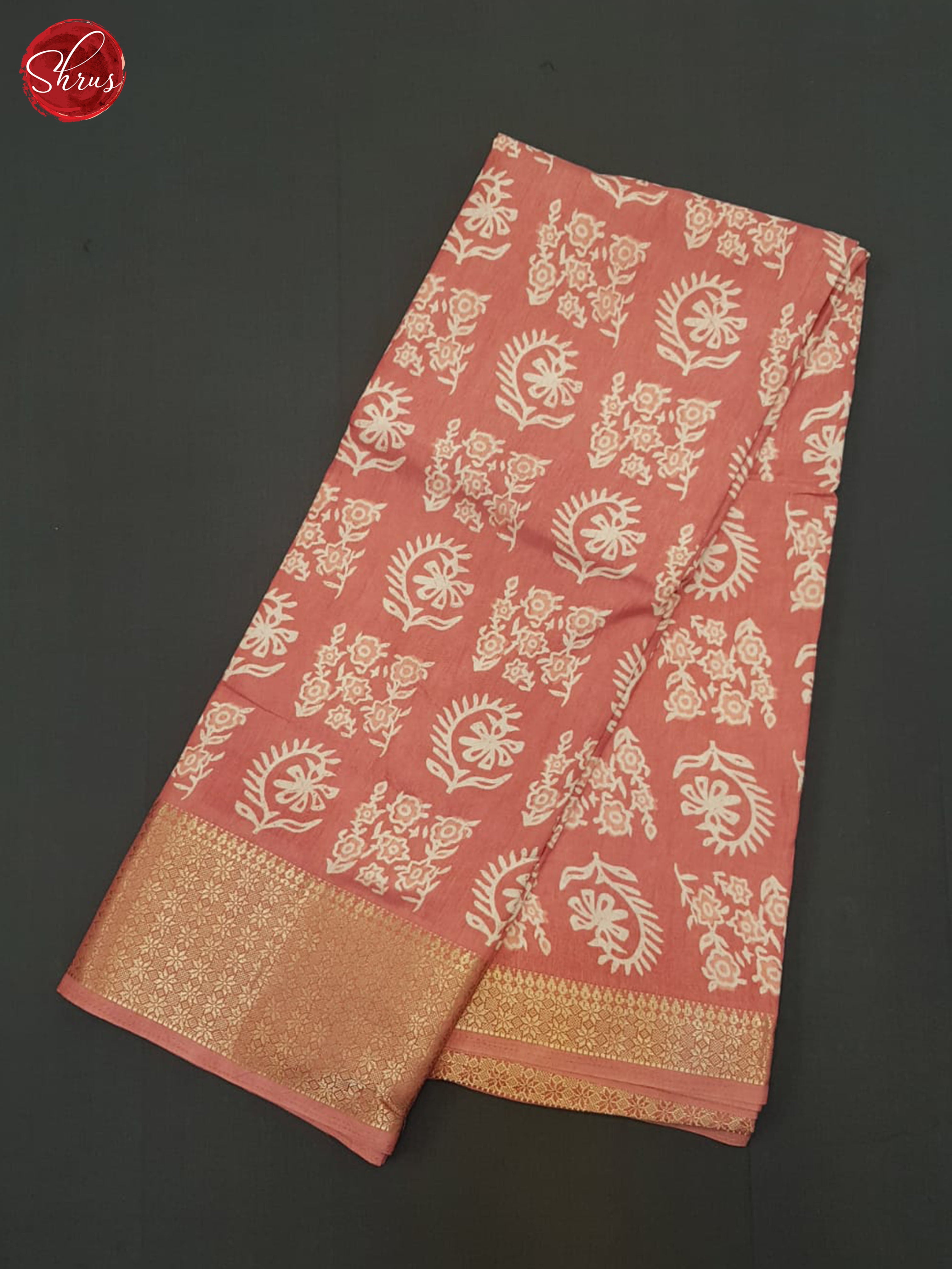 Orangish Pink(Single Tone) - Semi Crepe Saree - Shop on ShrusEternity.com