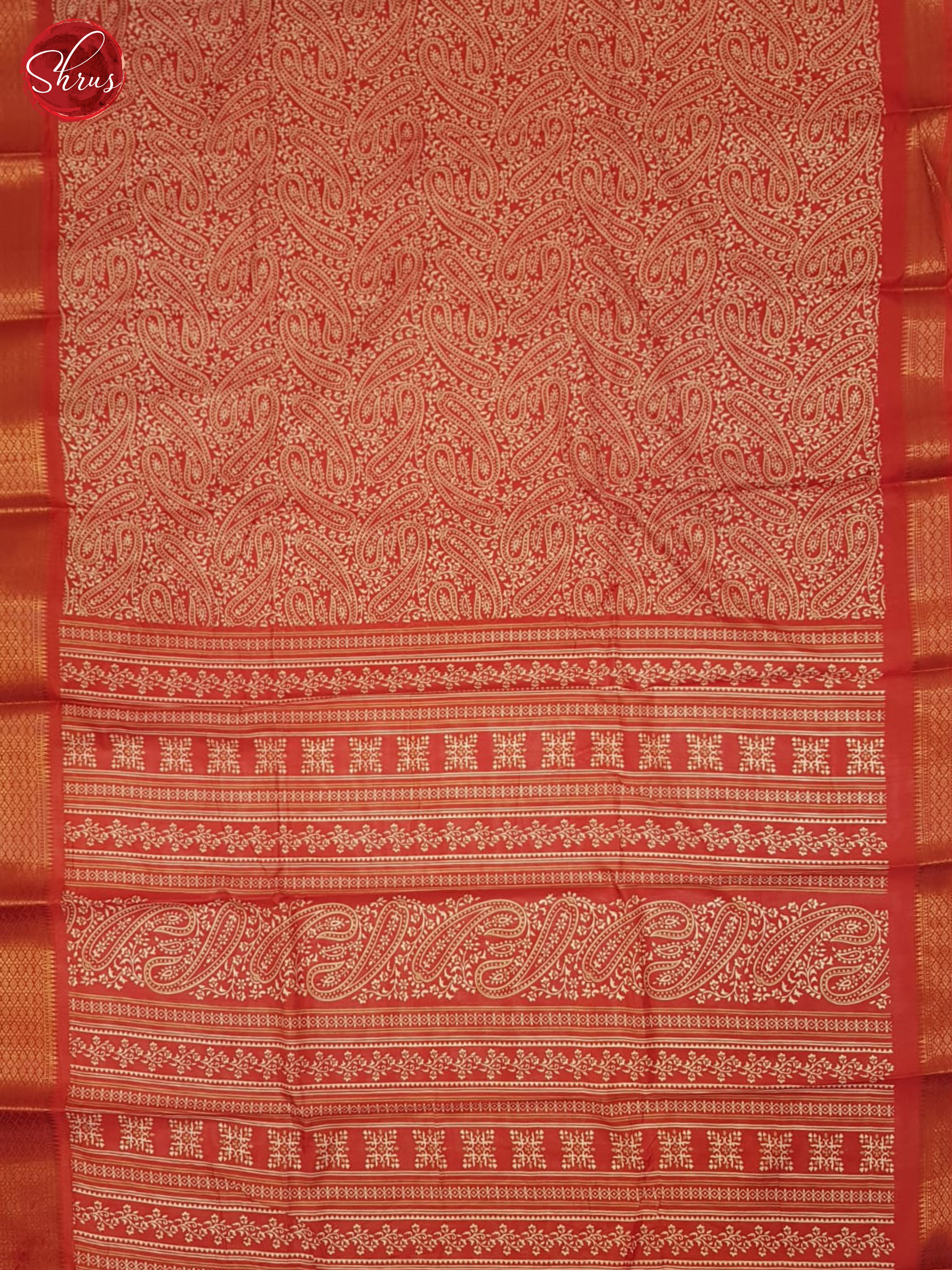 Red(Single tone) - Semi Crepe Saree - Shop on ShrusEternity.com