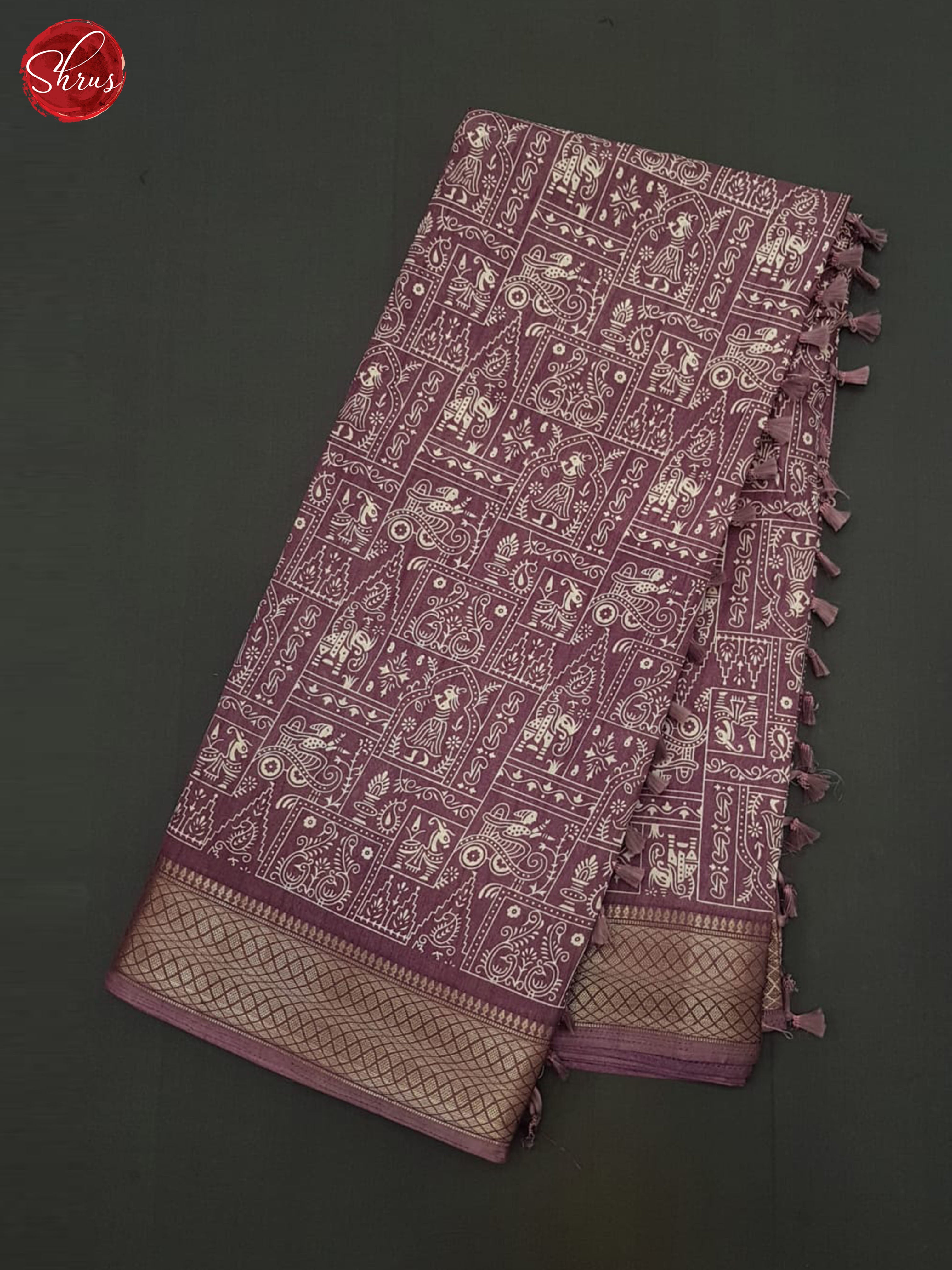 Dusty Wine(Single Tone)- Semi crepe Saree - Shop on ShrusEternity.com