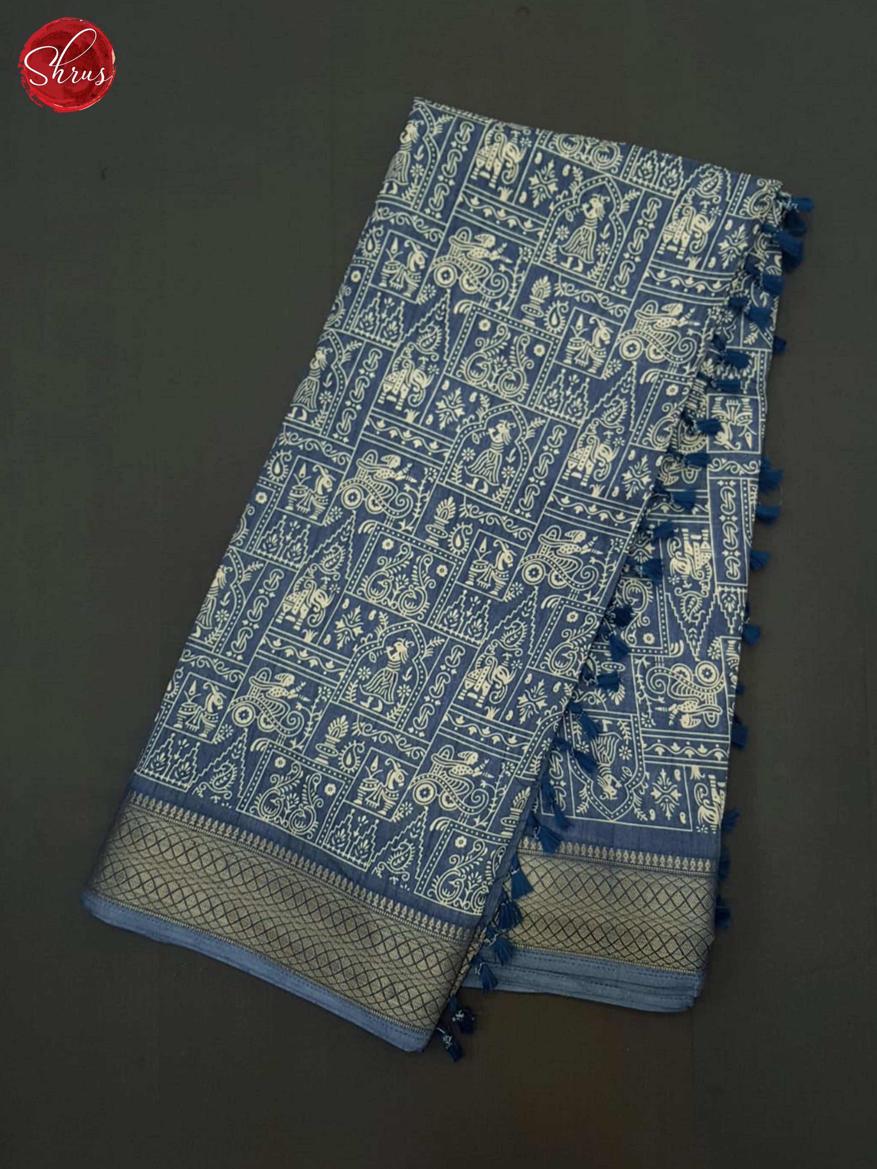 Blue(Single Tone) - Semi crepe Saree - Shop on ShrusEternity.com