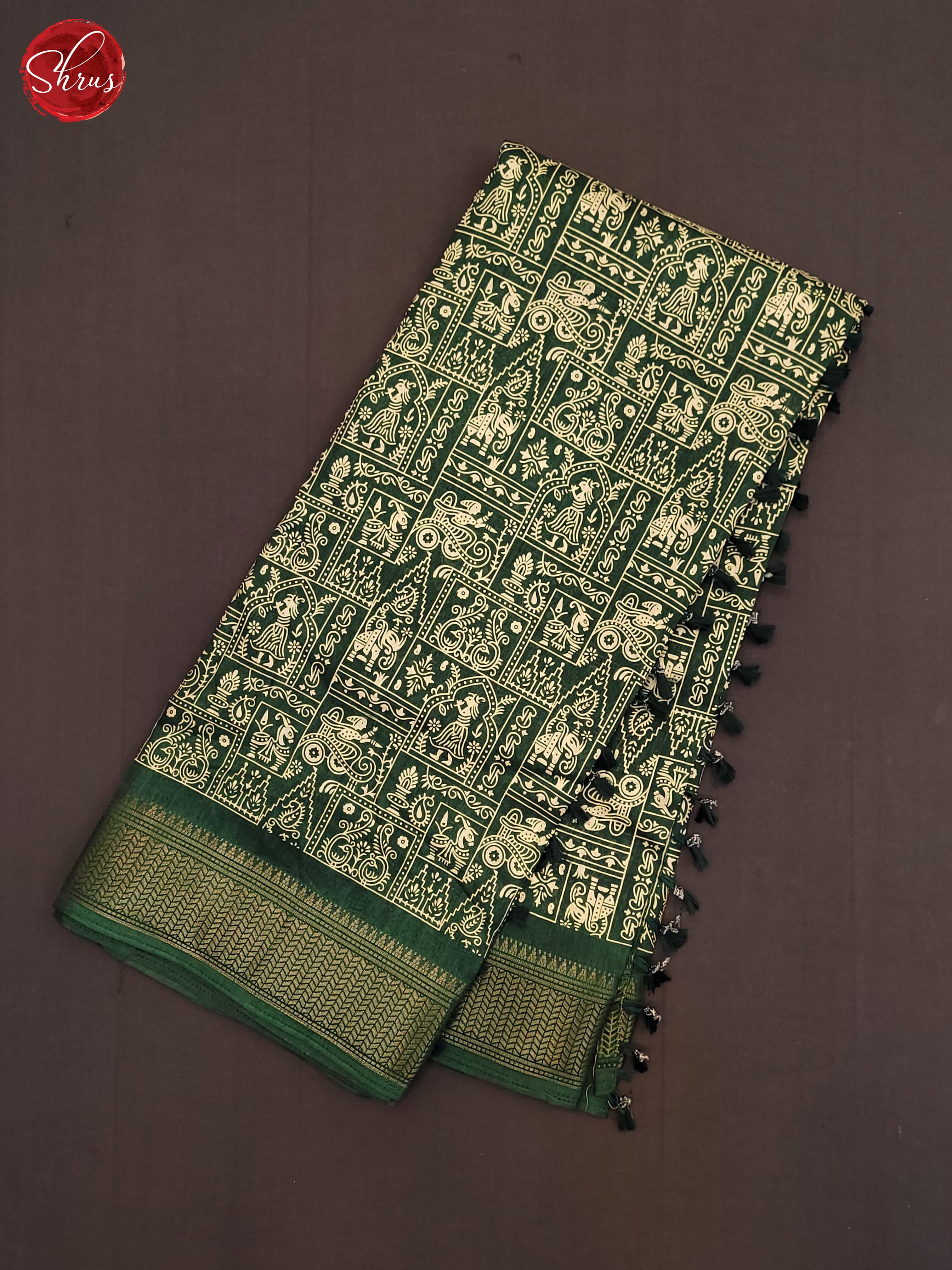 Green(Single Tone) - Semi Crepe Saree - Shop on ShrusEternity.com