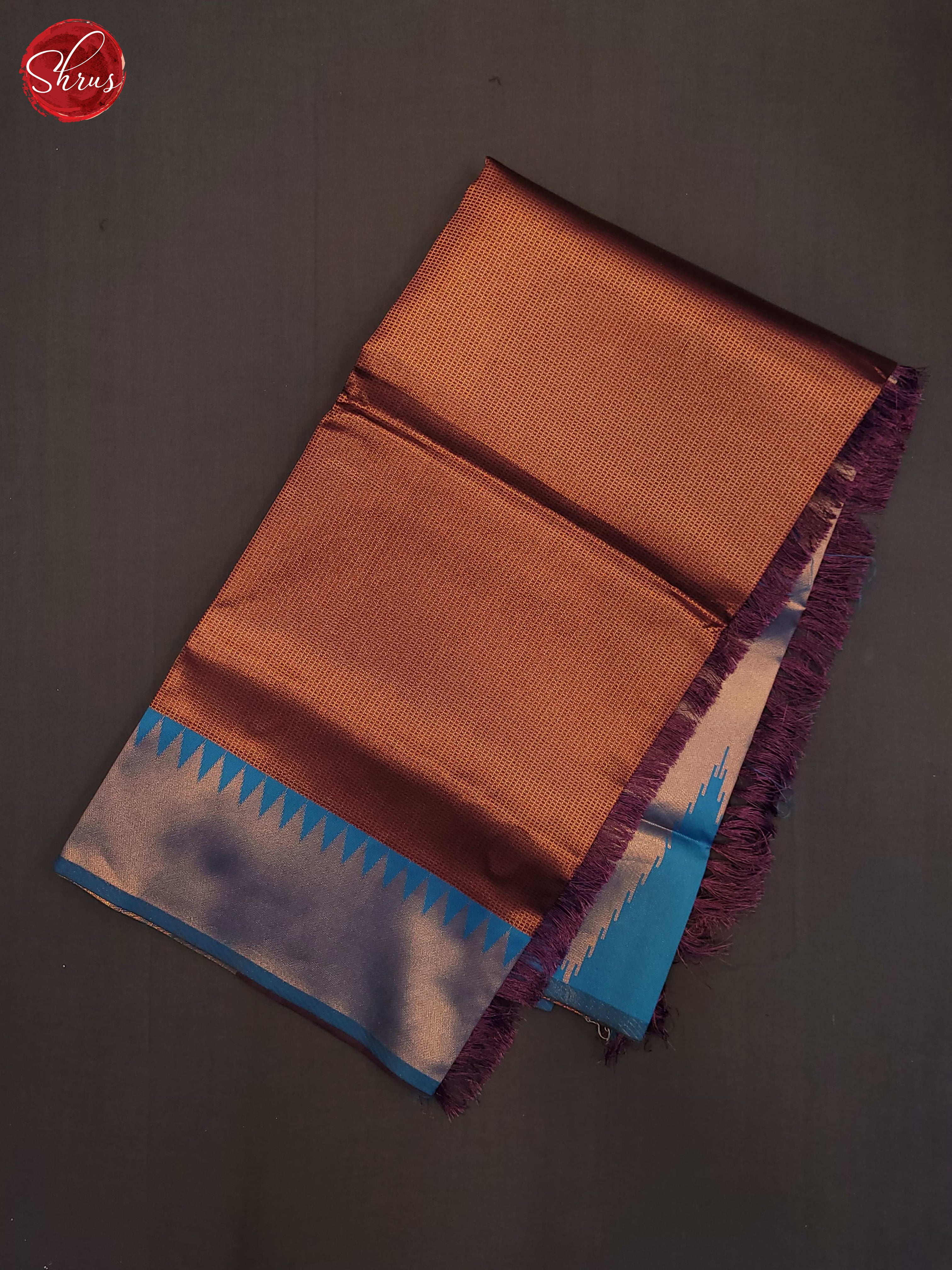 Wine & Blue - Semi Kanchipuram Saree - Shop on ShrusEternity.com