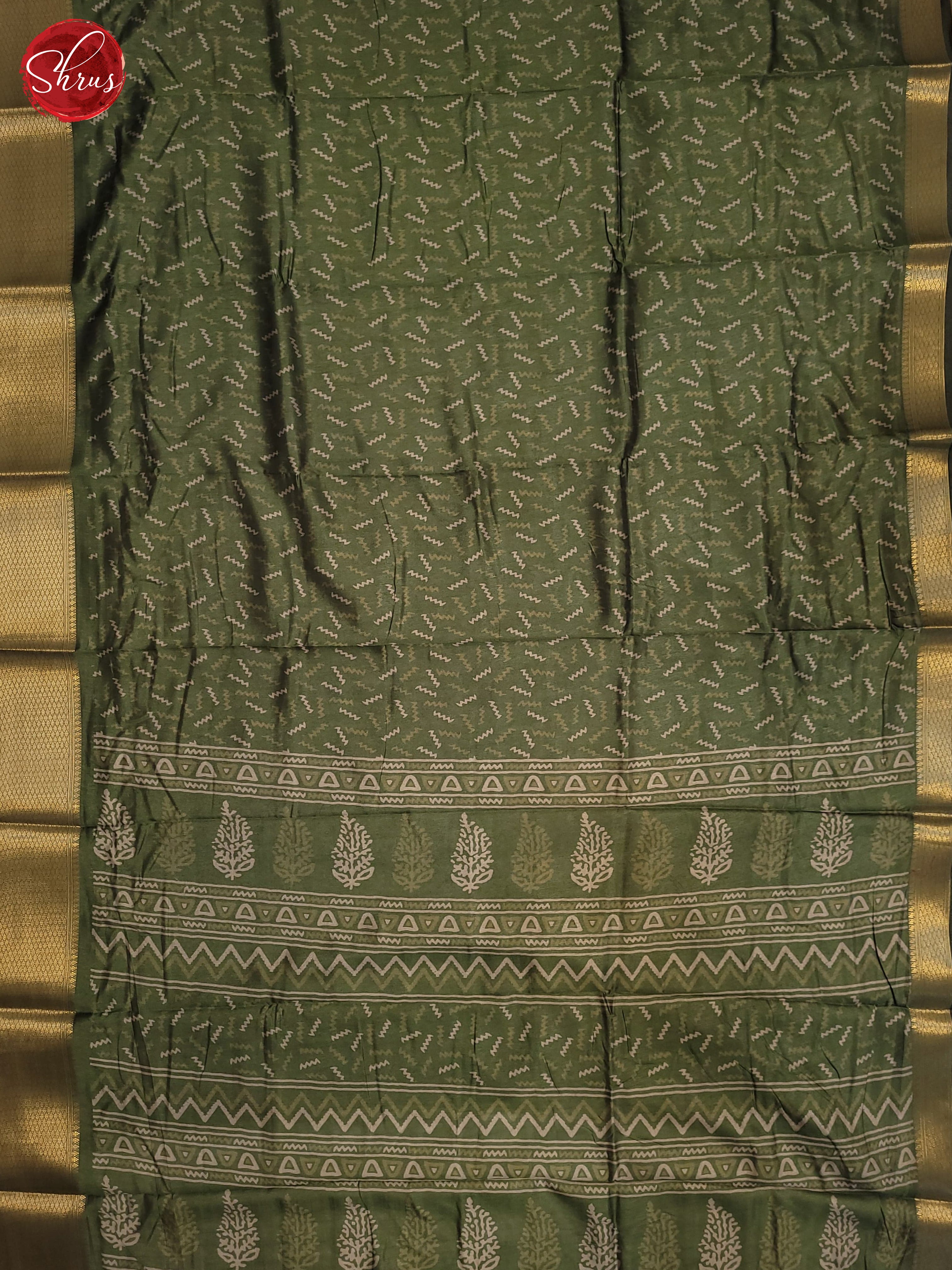 Green(Single Tone) - Semi Crepe Saree - Shop on ShrusEternity.com